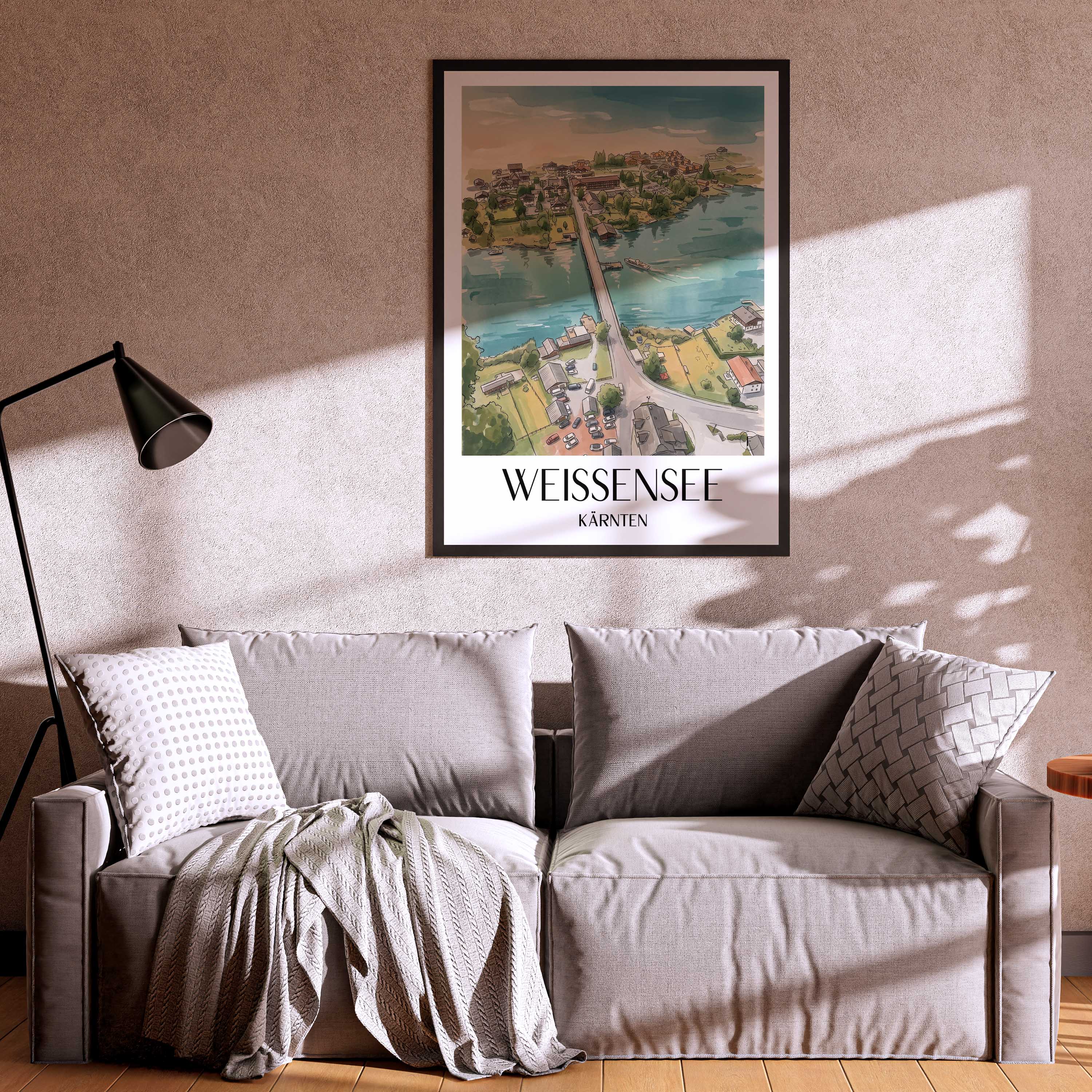 weissensee-kärnten-österreich-poster-aquarell