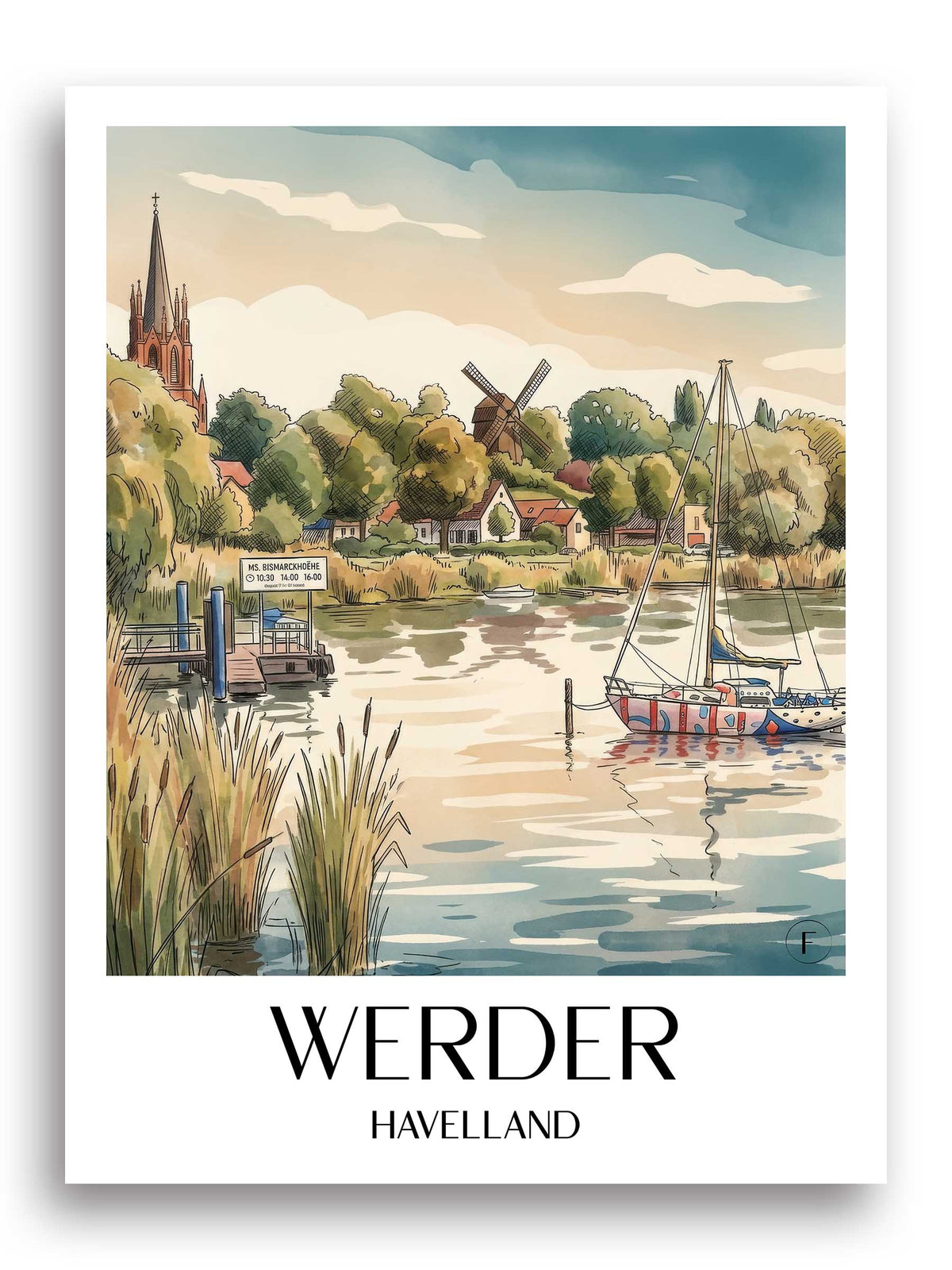 werder-(havel)-havelland-deutschland-poster-aquarell