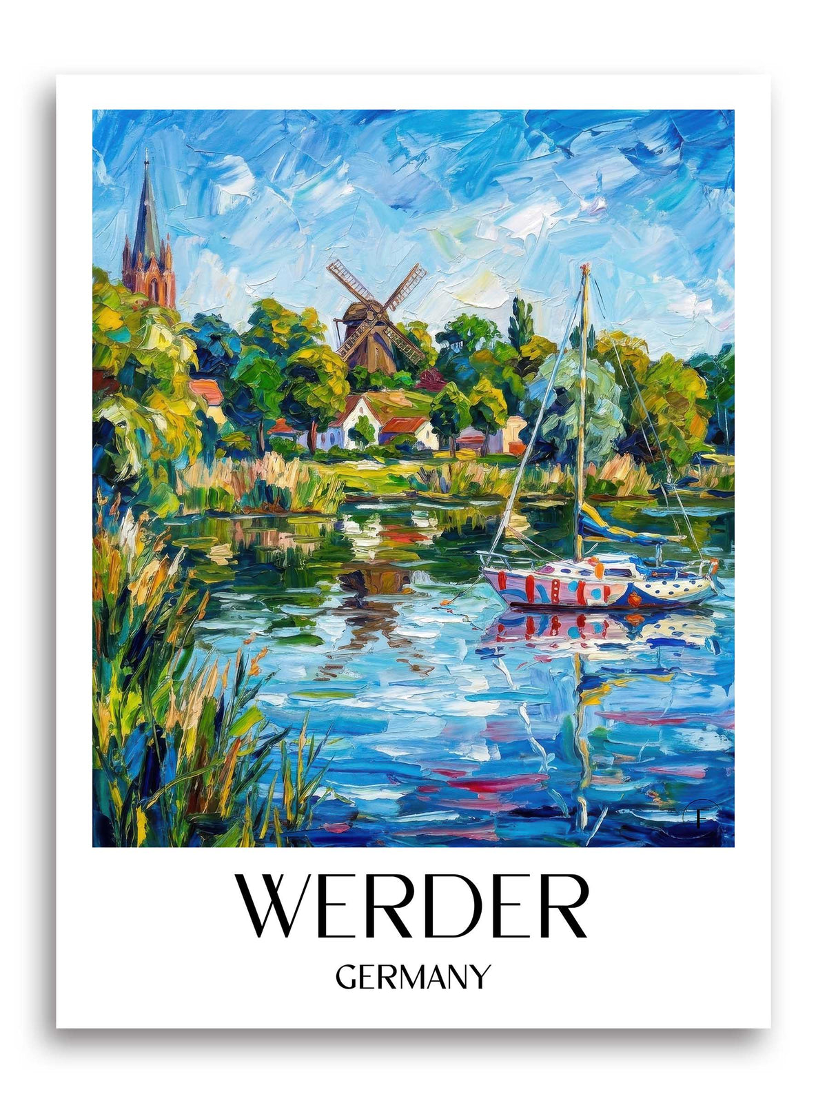 Werder (Havel) Poster - Havelland - Deutschland Kunstdruck - Ölgemälde von A4 bis A1 - favplace