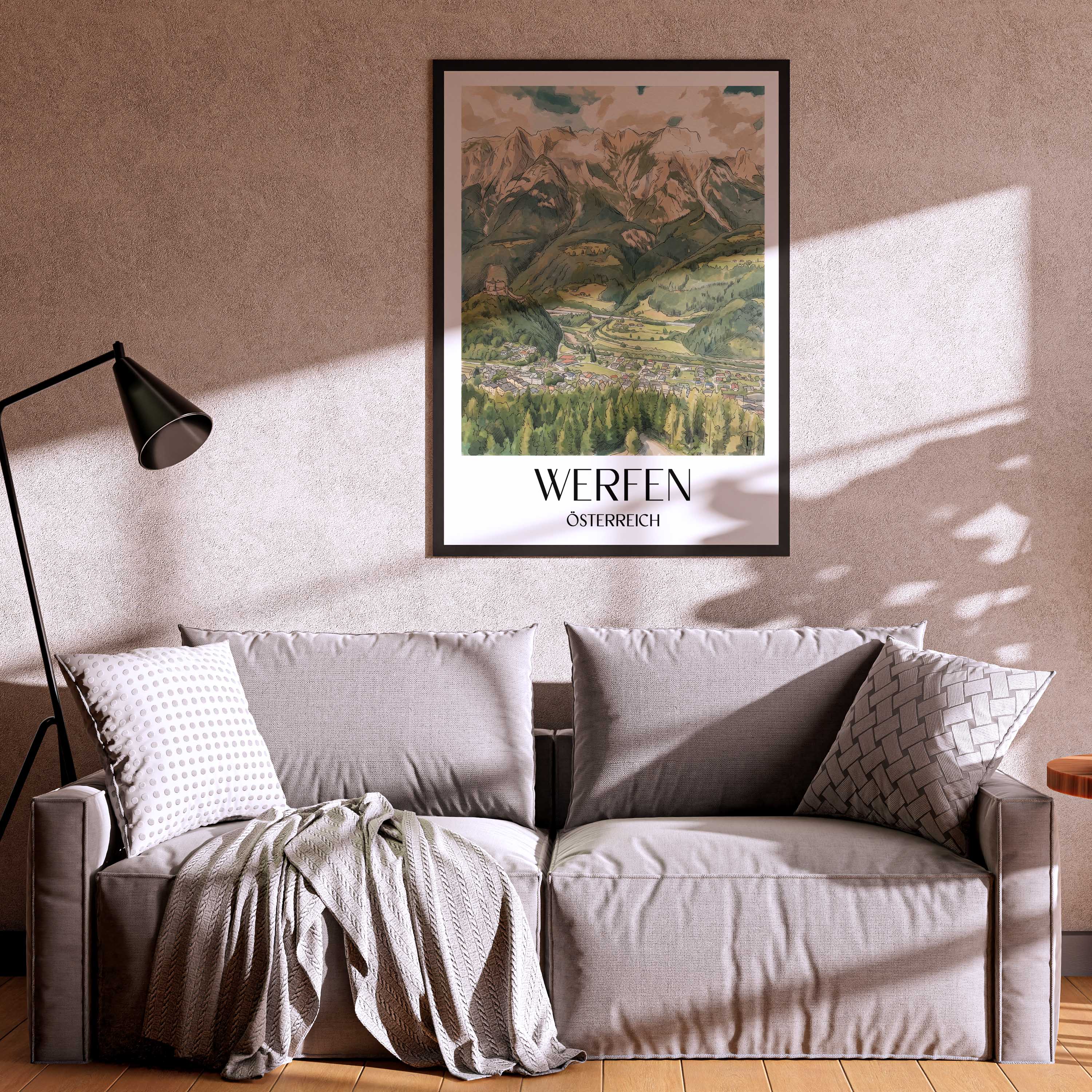 werfen-österreich-österreich-poster-aquarell