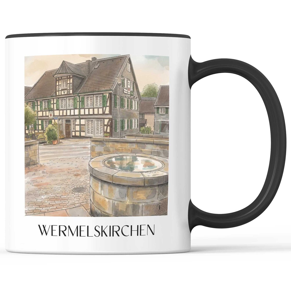 Wermelskirchen Kaffeebecher - Rheinland - Deutschland Becher - Kaffeetasse im Aquarell Stil - favplace