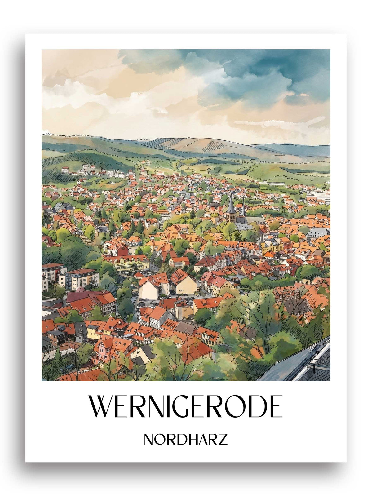 wernigerode-nordharz-deutschland-poster-aquarell