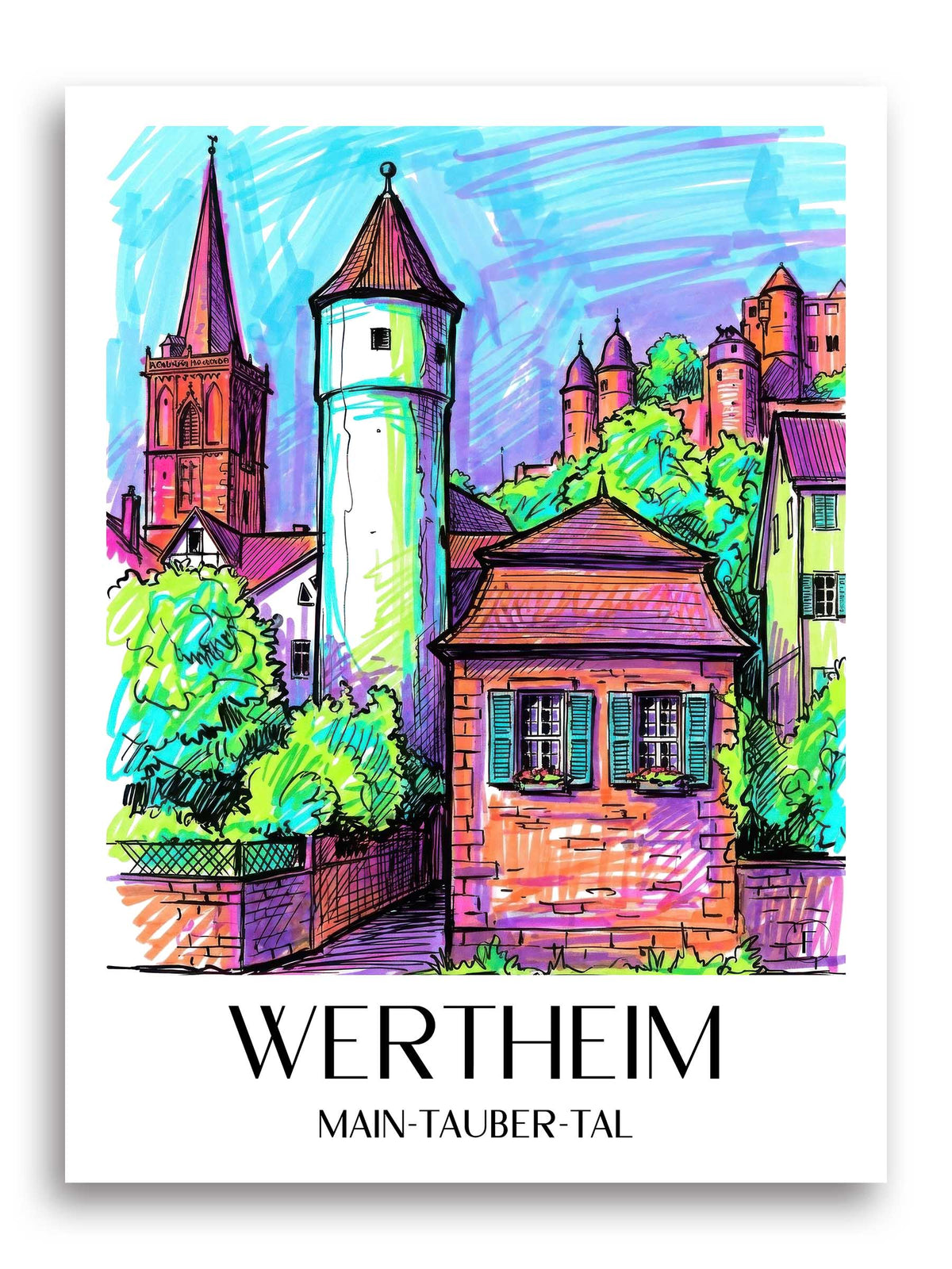 wertheim-main-tauber-tal-deutschland-poster-graffiti