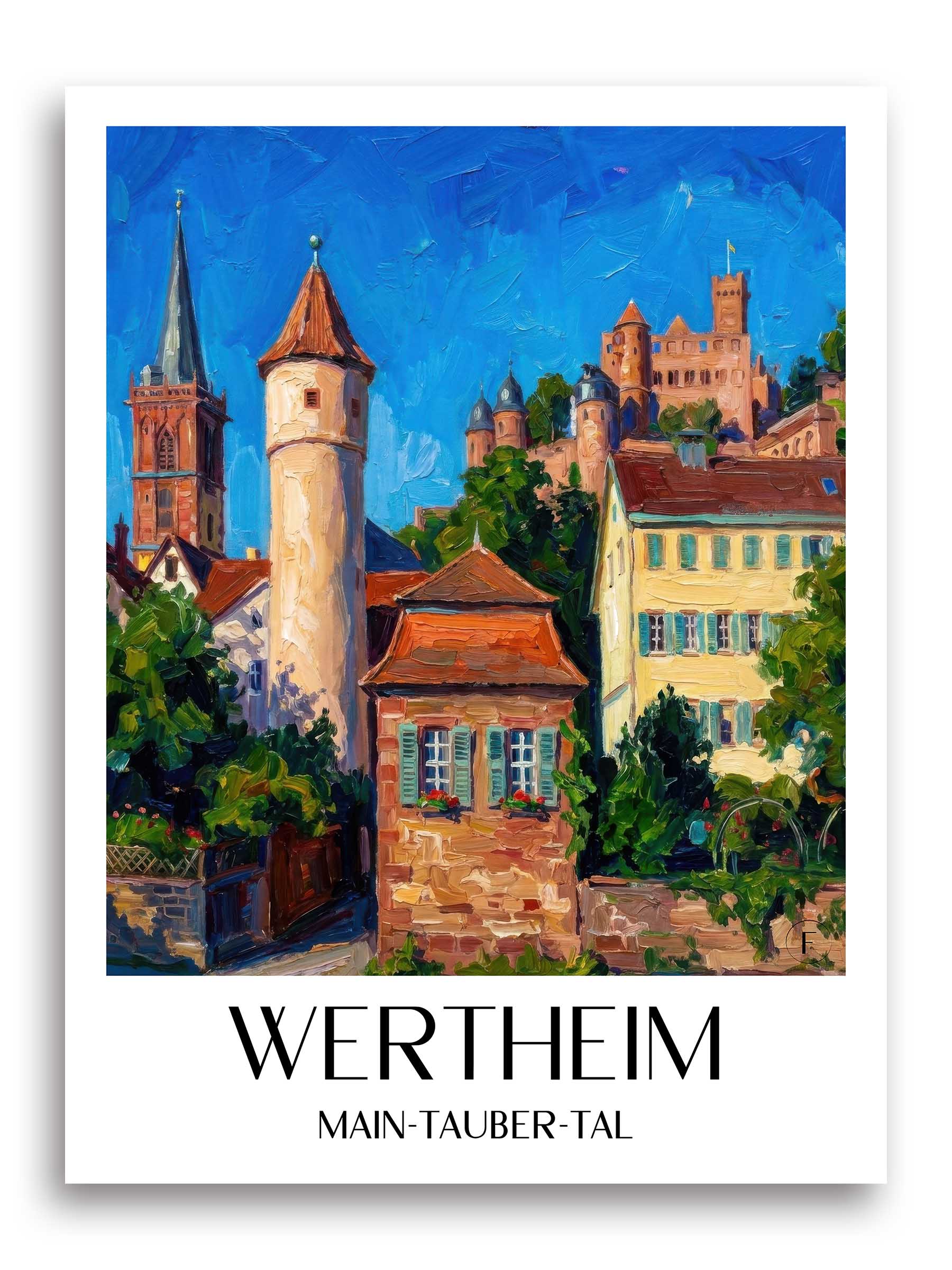 wertheim-main-tauber-tal-deutschland-poster-oil-painting-oelgemaelde