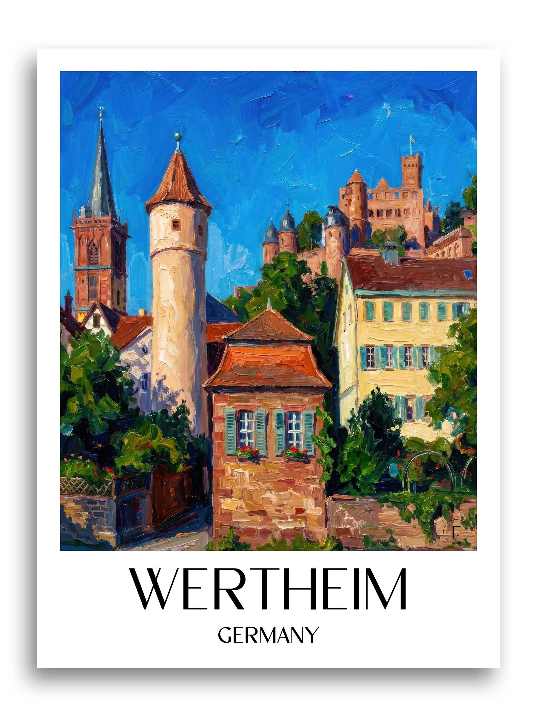 Wertheim Poster - Main-Tauber-Tal - Deutschland Kunstdruck - Ölgemälde von A4 bis A1 - favplace
