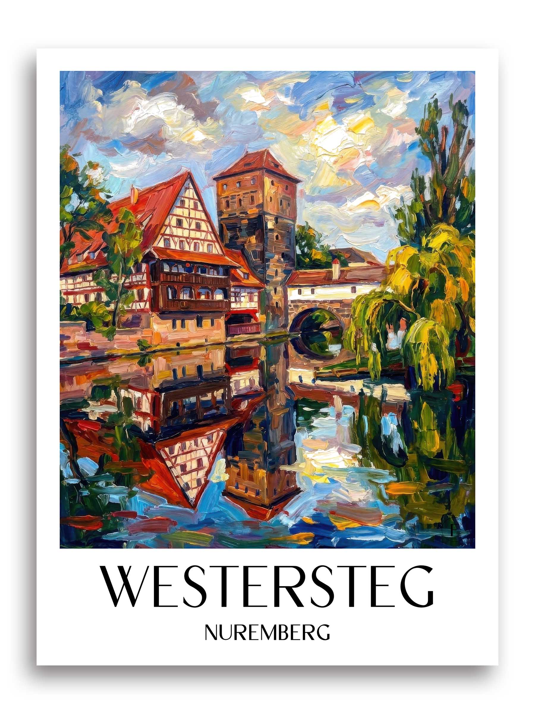Westersteg Poster - Nürnberg - Deutschland Kunstdruck - Ölgemälde von A4 bis A1 - favplace