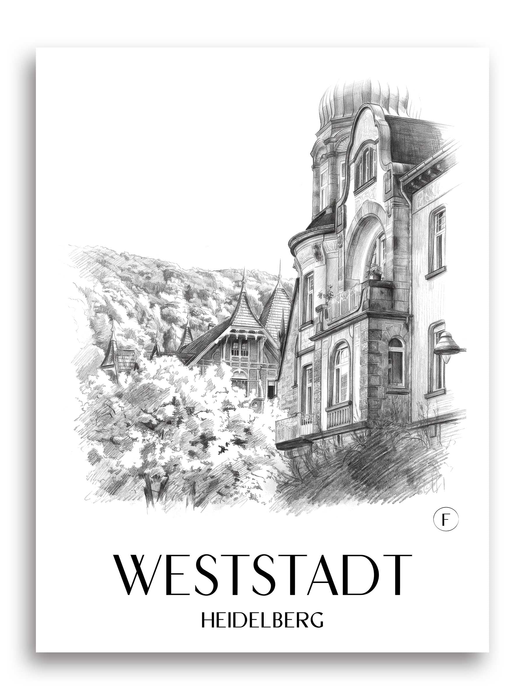 weststadt-heidelberg-deutschland-poster-bleistift-zeichnung-drawing