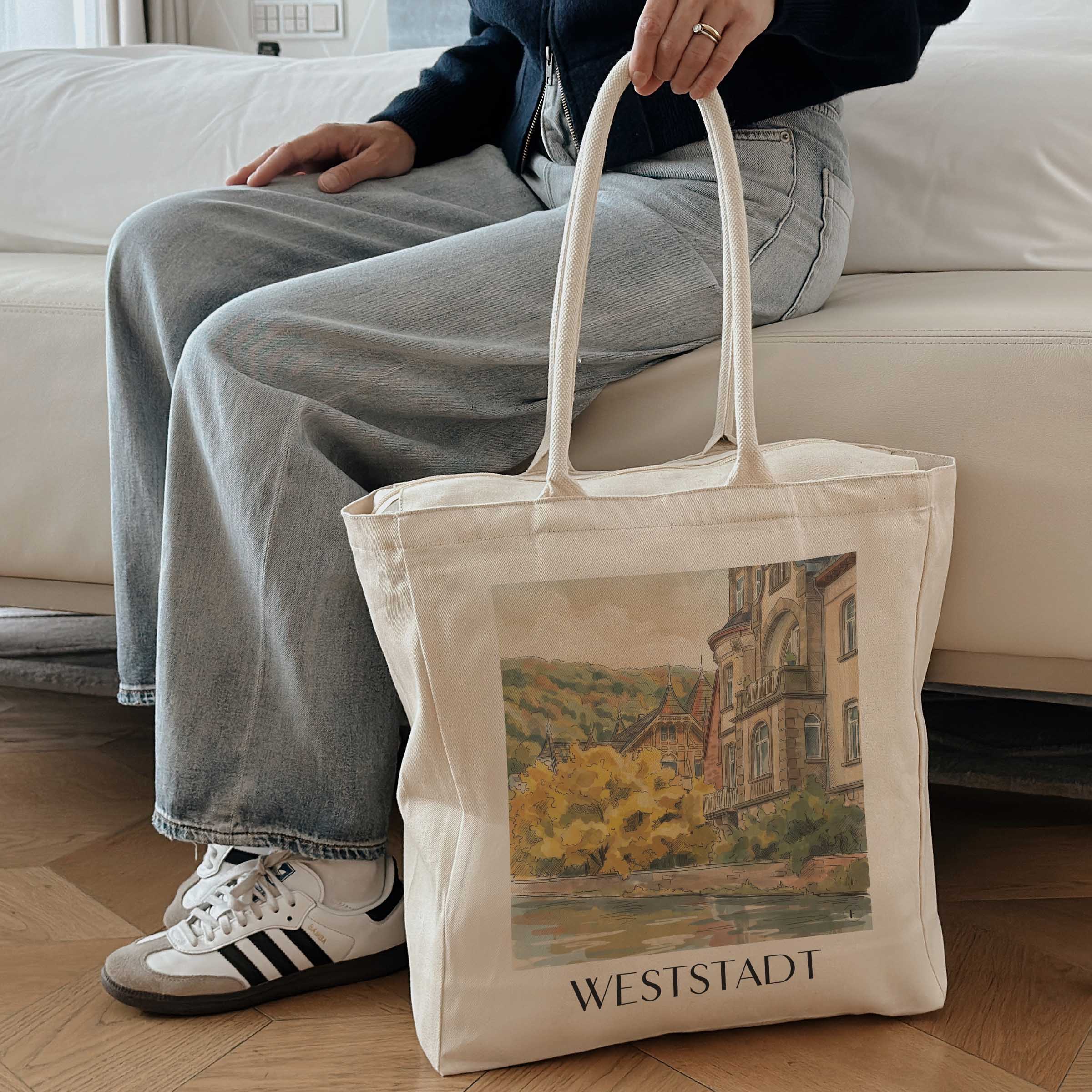 weststadt-heidelberg-deutschland-einkaufstasche-aquarell