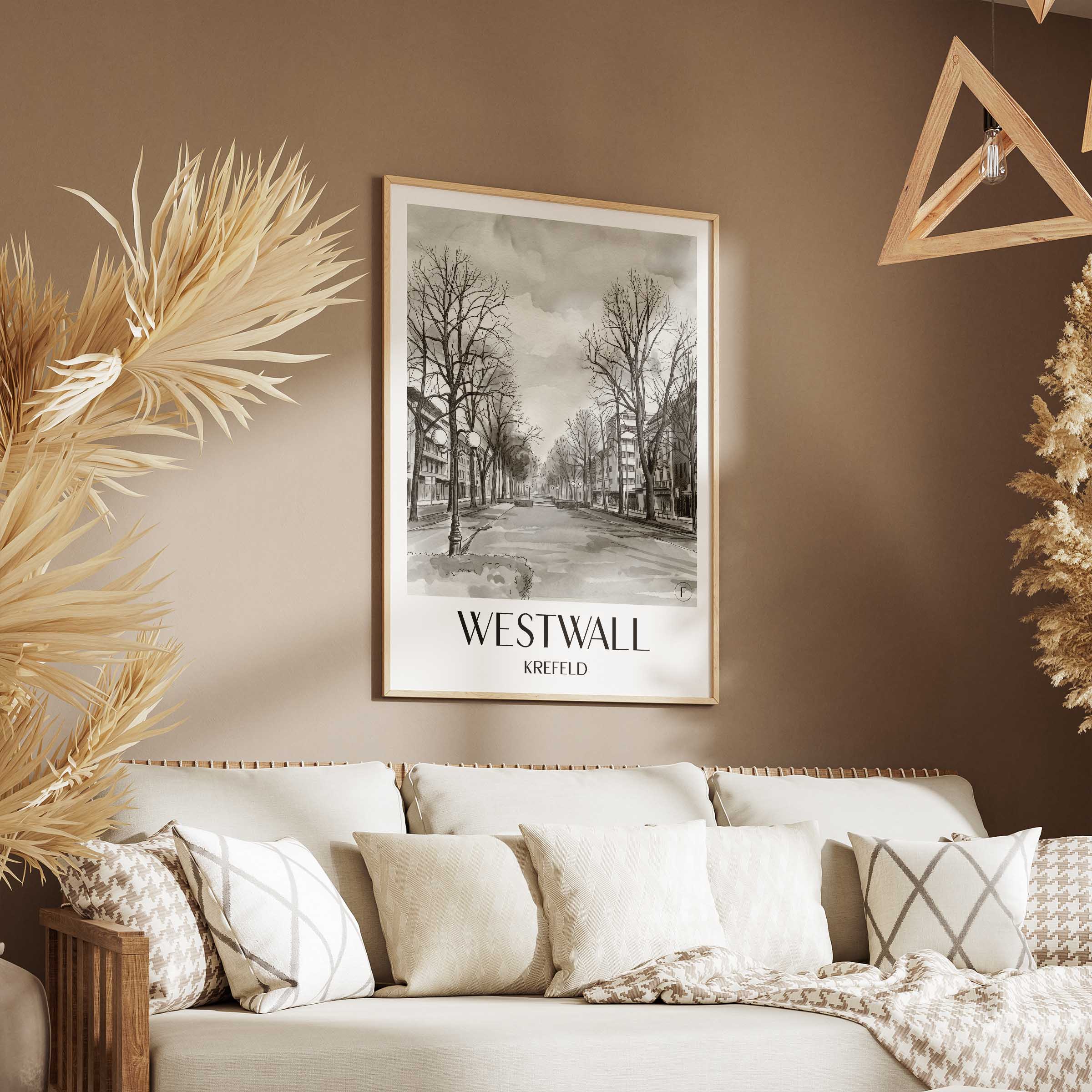 westwall-krefeld-deutschland-poster-aquarell-schwarz-weiss