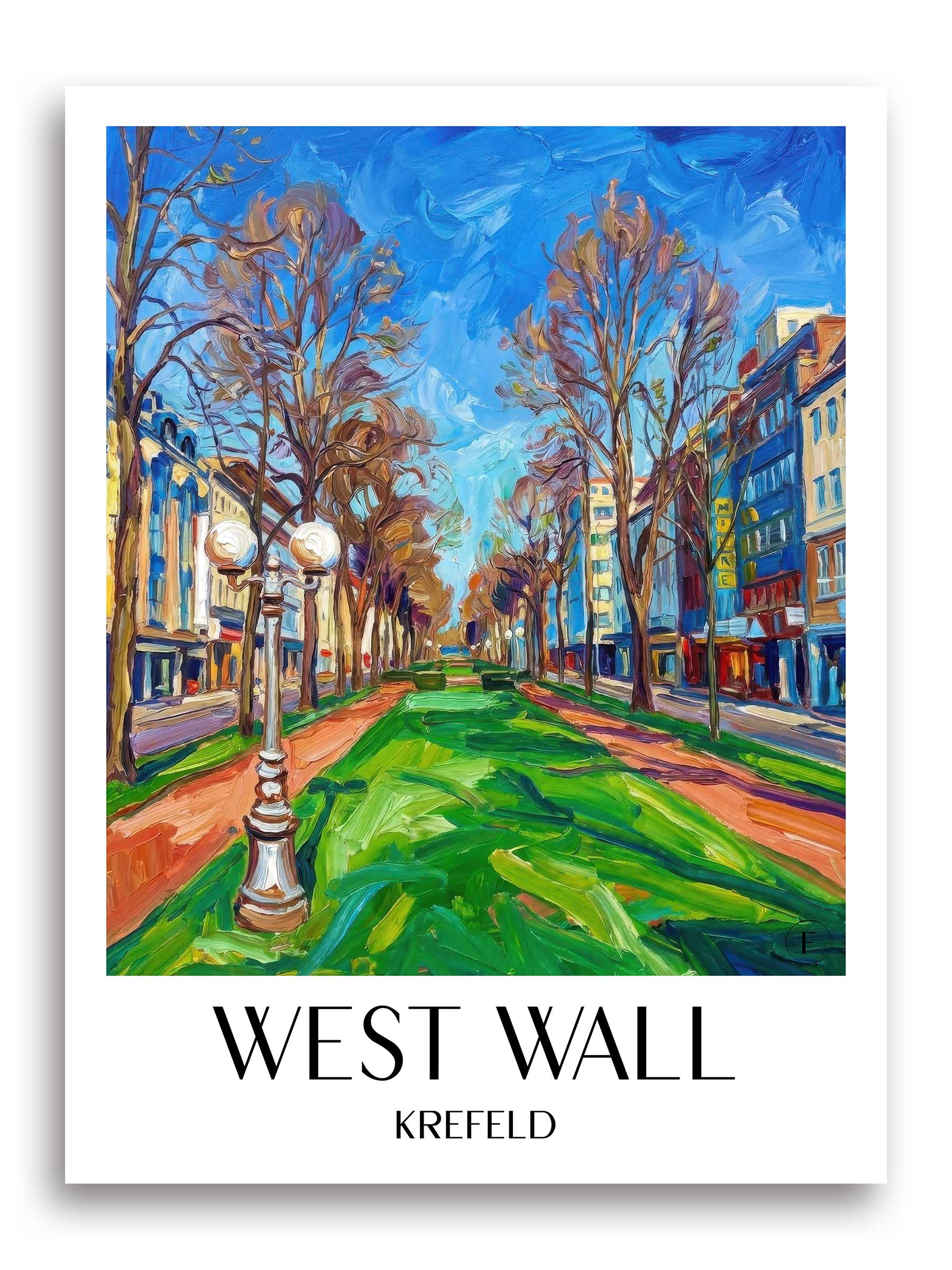 Westwall Poster - Krefeld - Deutschland Kunstdruck - Ölgemälde von A4 bis A1 - favplace