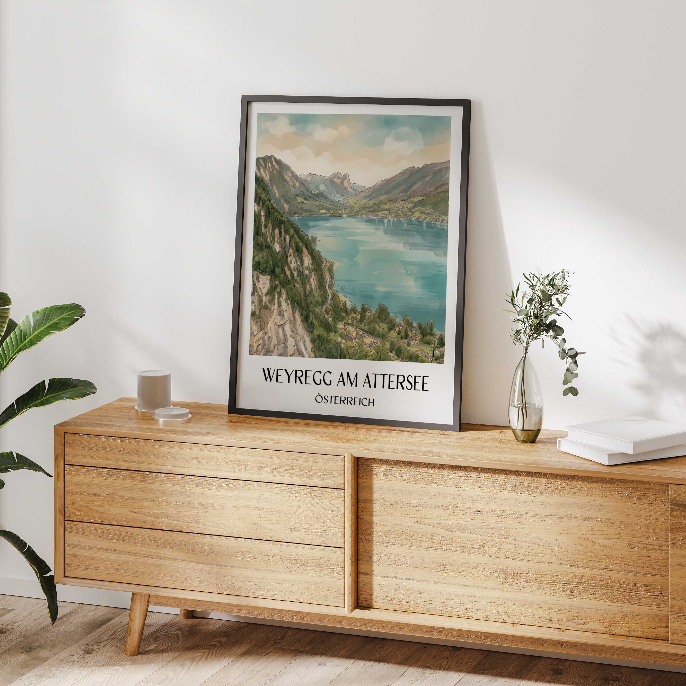 weyregg-am-attersee-österreich-österreich-poster-aquarell