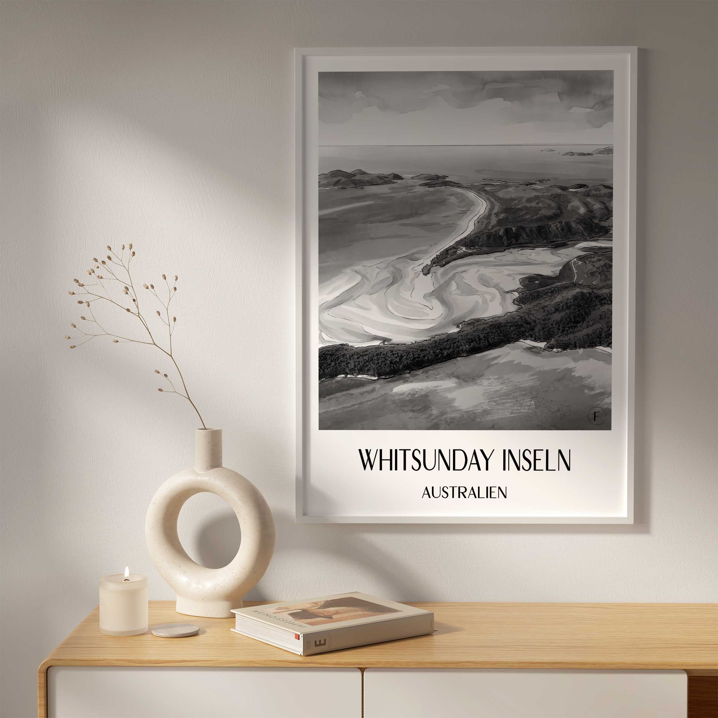 whitsunday-inseln-australien-poster-aquarell-schwarz-weiss