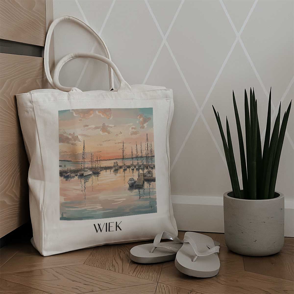 wiek-rügen-deutschland-einkaufstasche-aquarell