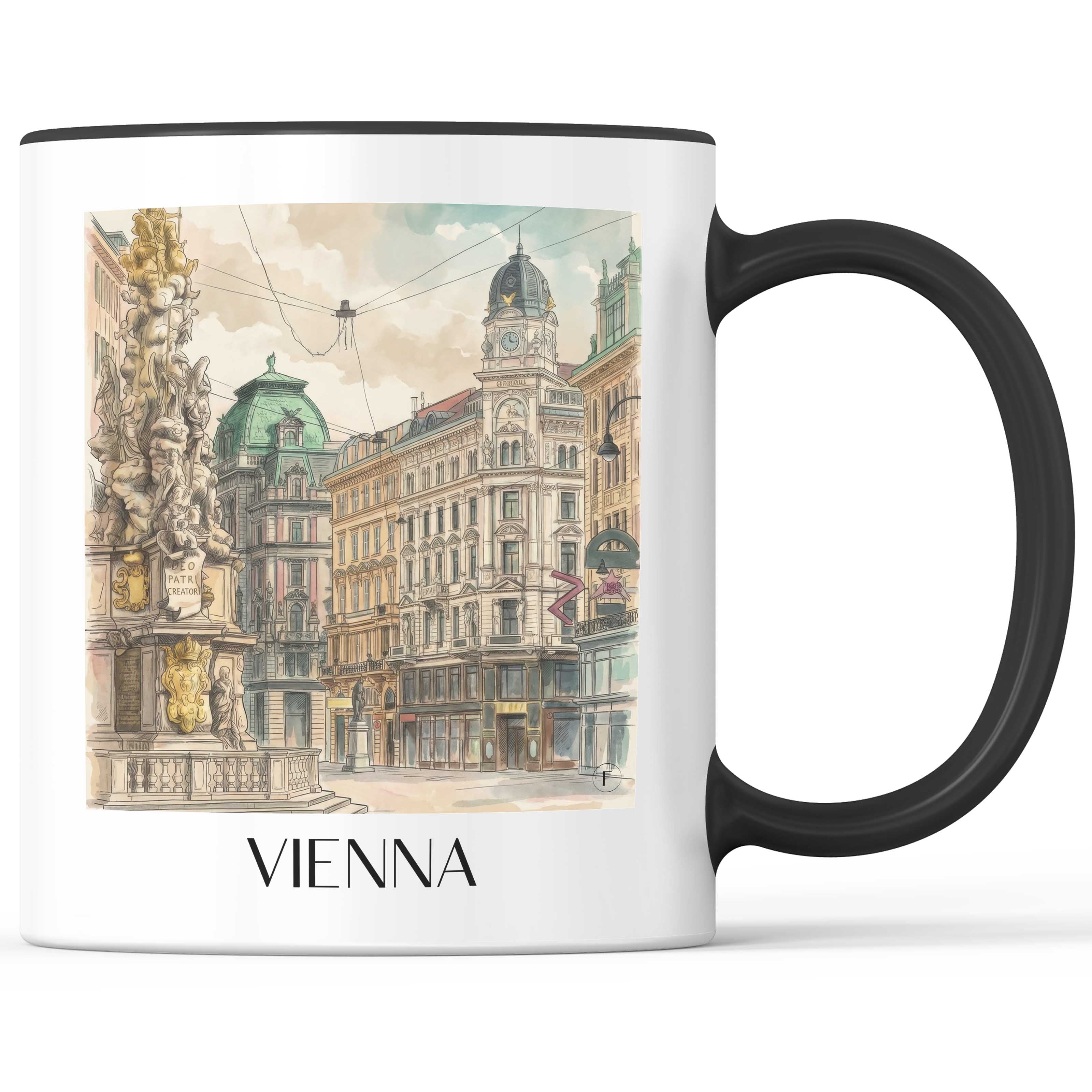 Wien Kaffeebecher - Österreich - Österreich Becher - Kaffeetasse im Aquarell Stil - favplace