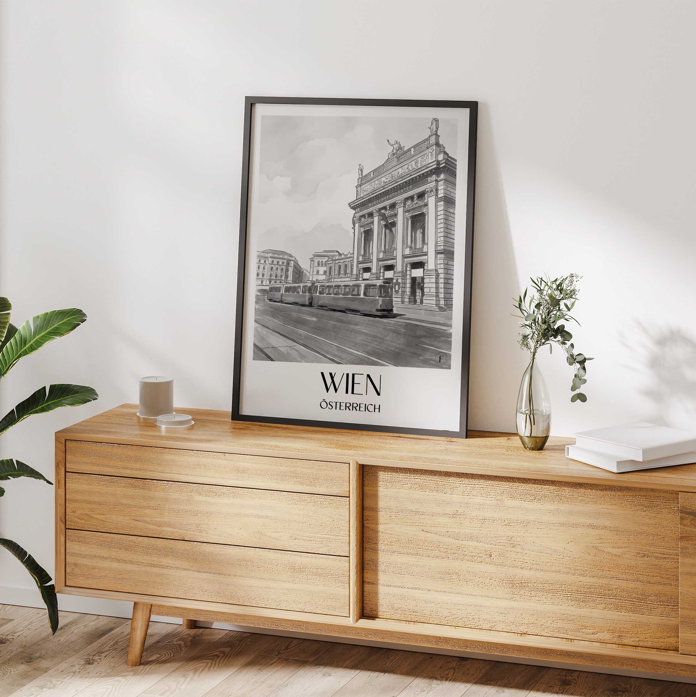 wien-österreich-poster-aquarell-schwarz-weiss