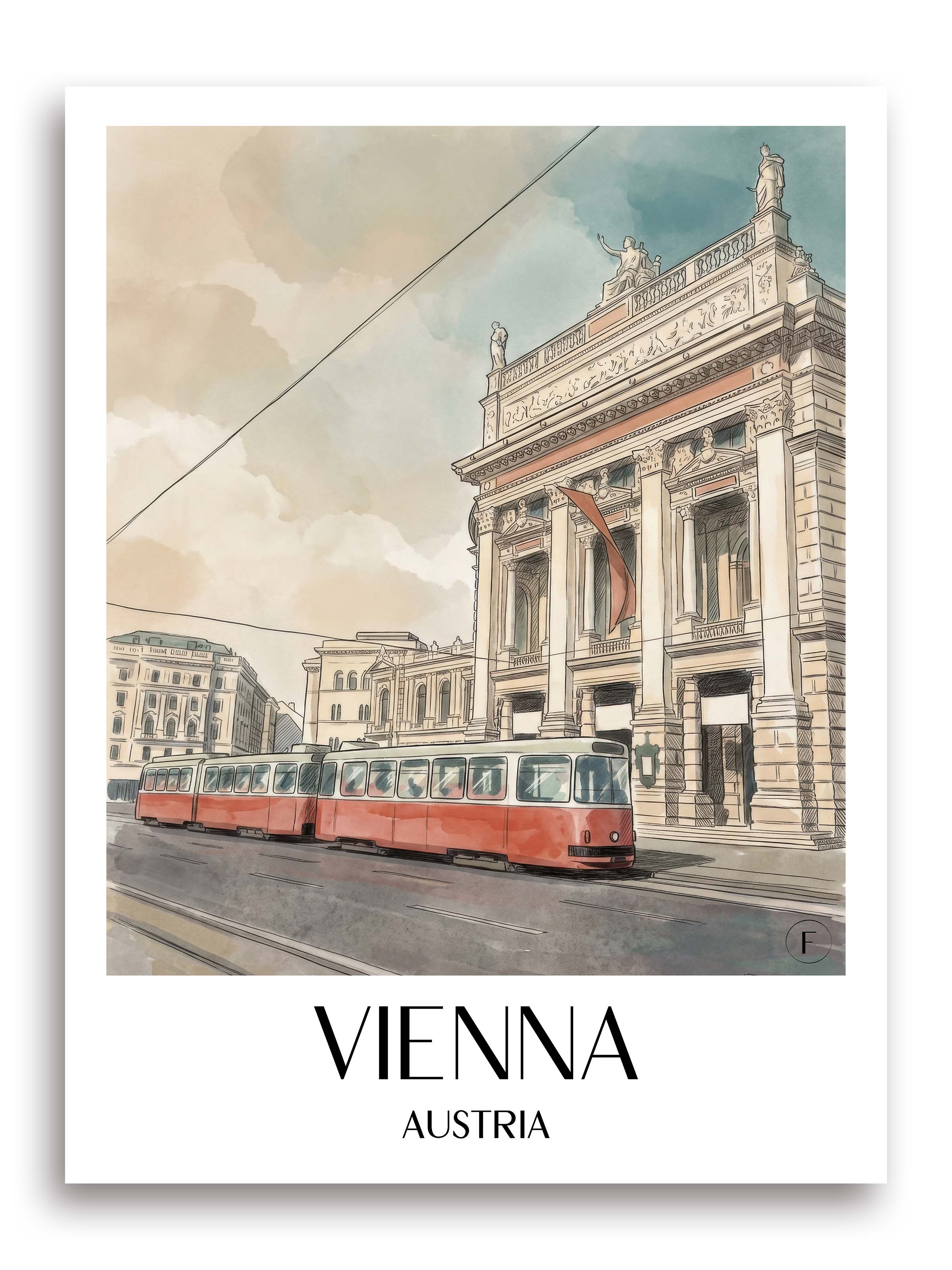 Wien Poster - Österreich Kunstdruck - Aquarell von A4 bis A1 - favplace