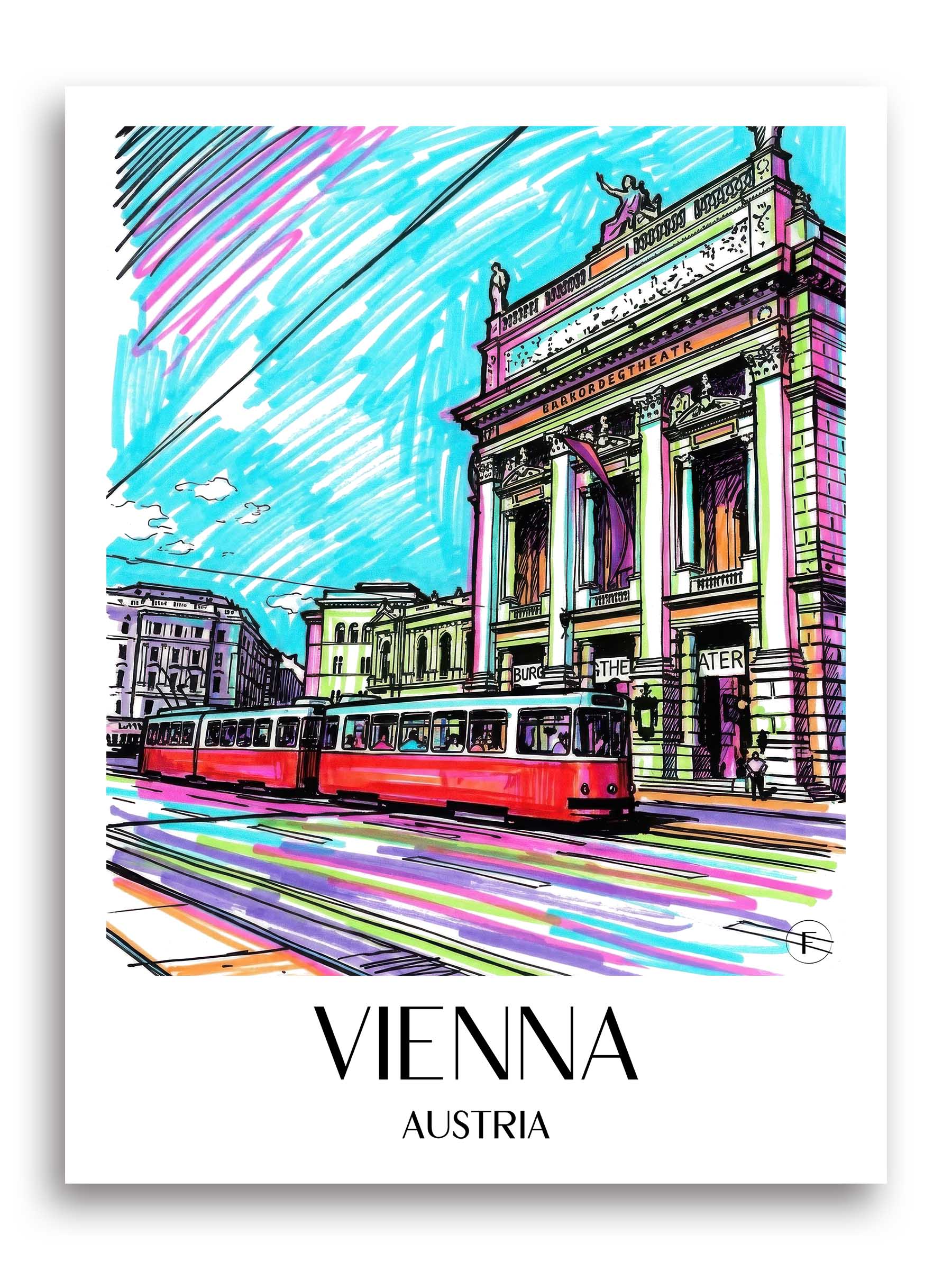 Wien Poster - - Österreich Kunstdruck - Tag Graffiti von A4 bis A1 - favplace