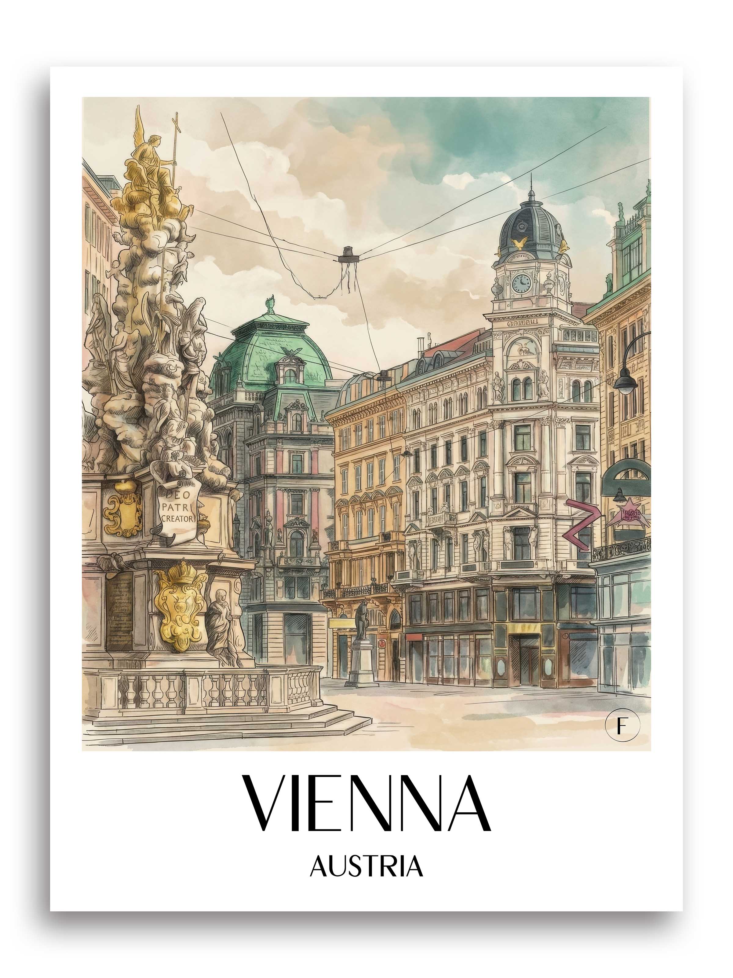 Wien Poster - Österreich - Österreich Kunstdruck - Aquarell von A4 bis A1 - favplace