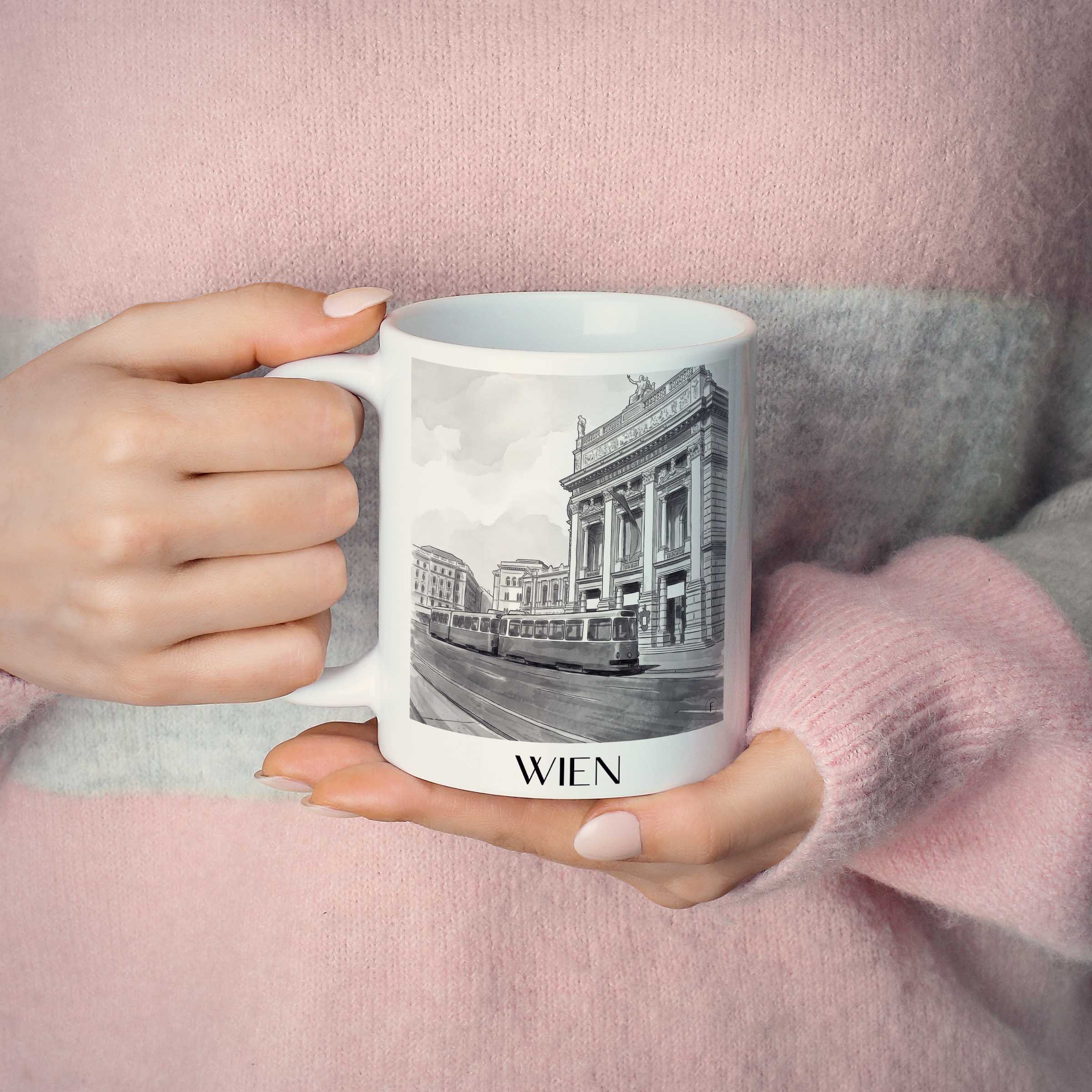 wien-österreich-kaffeebecher-aquarell-schwarz-weiss