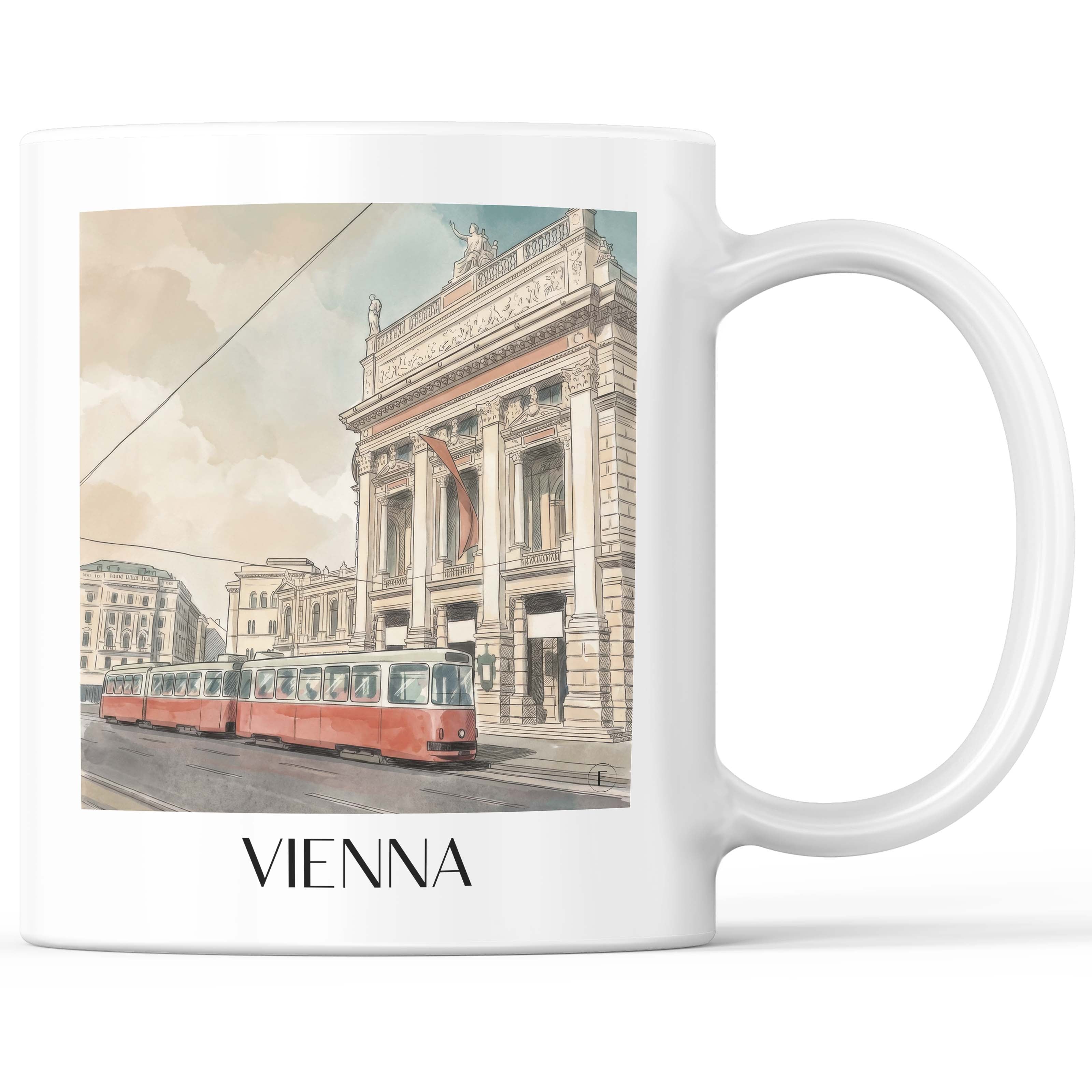 Wien - Österreich Becher - Kaffeetasse im Aquarell Stil - favplace