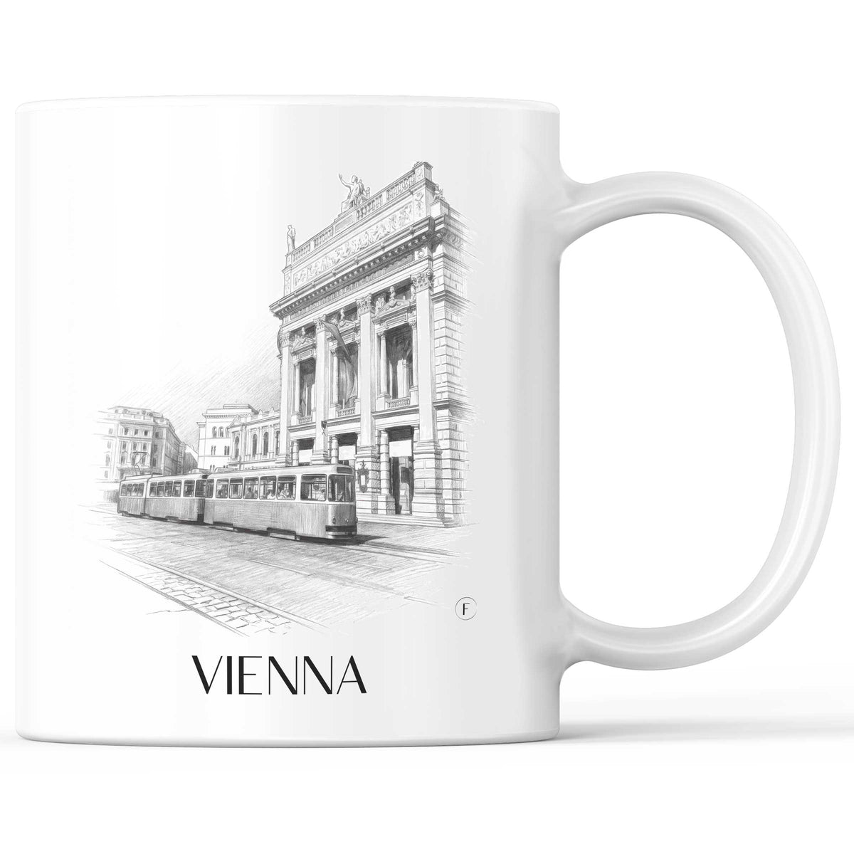 Wien - Österreich Becher - Kaffeetasse im Zeichnung Stil - favplace