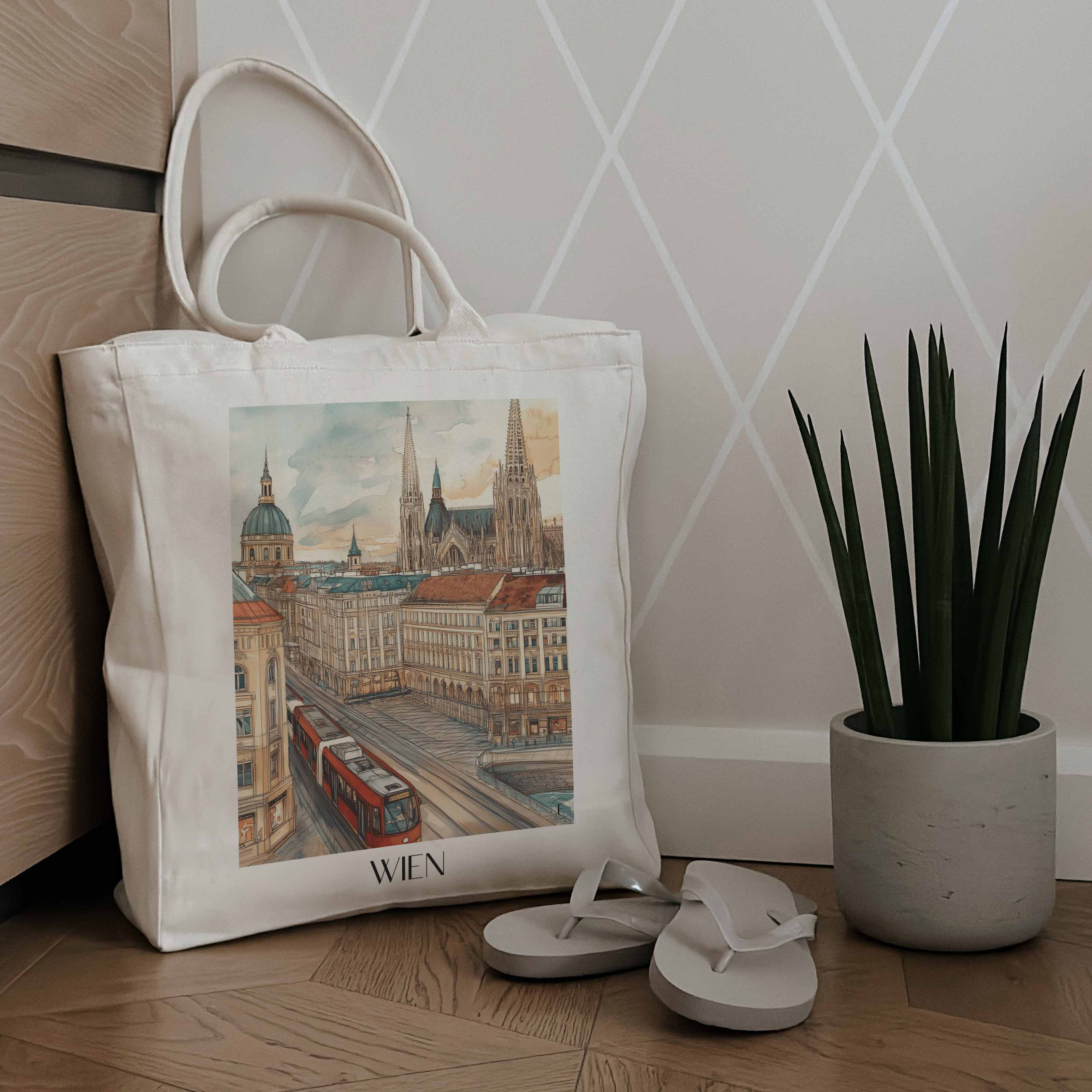 wien-österreich-einkaufstasche-aquarell