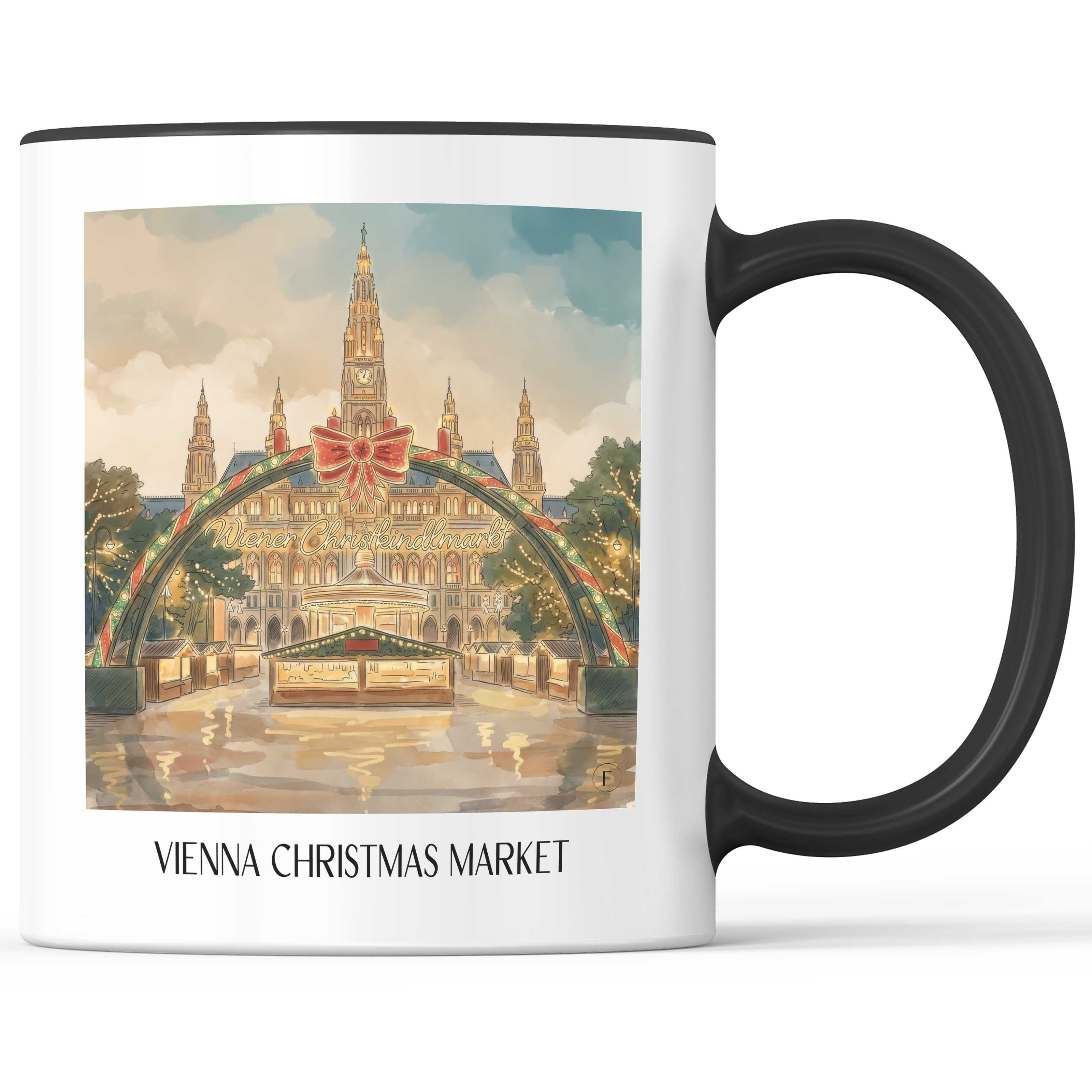 Wiener Christkindlmarkt Kaffeebecher - Österreich - Österreich Becher - Kaffeetasse im Aquarell Stil - favplace