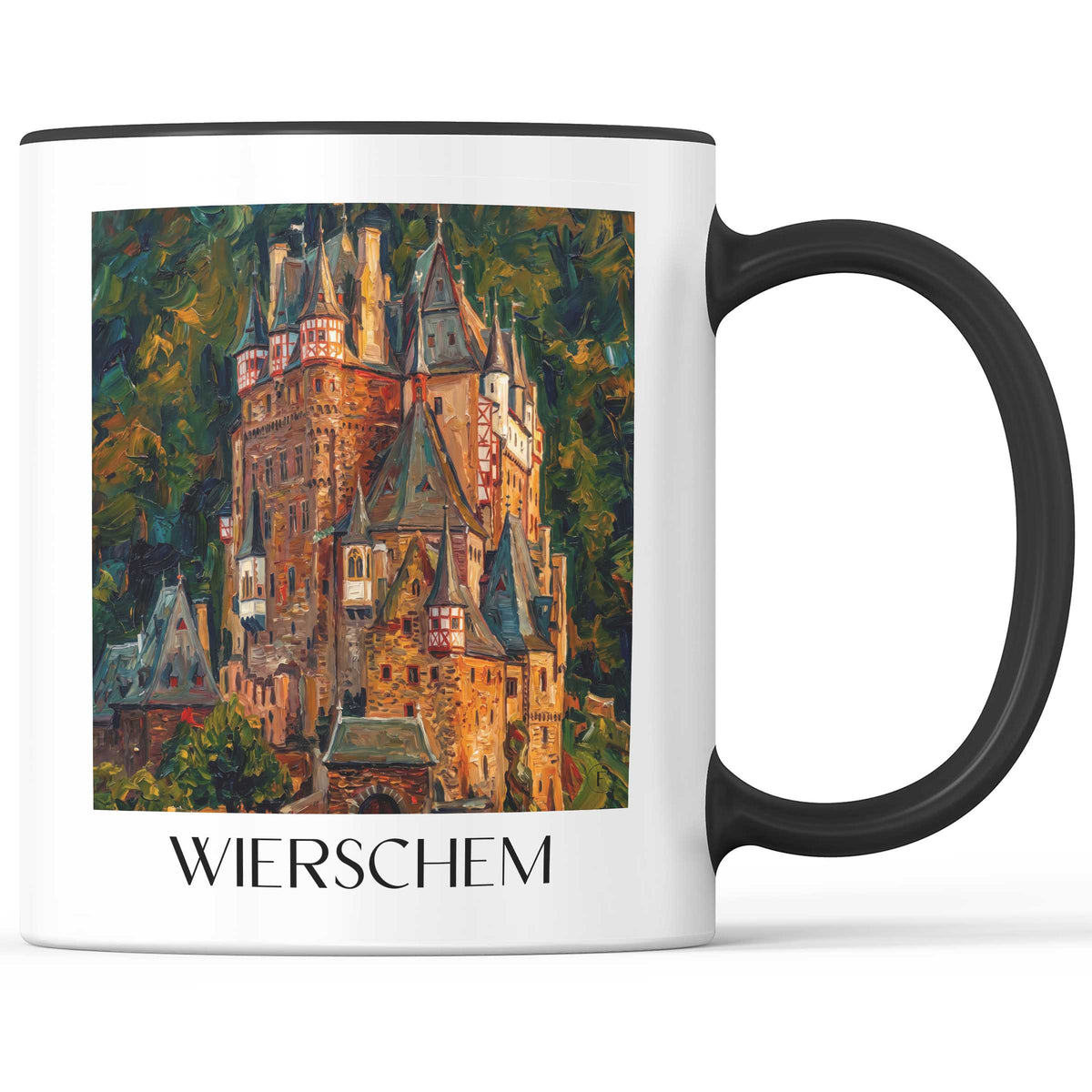 Wierschem Kaffeebecher - Eifel - Deutschland Becher - Kaffeetasse im Ölgemälde Stil