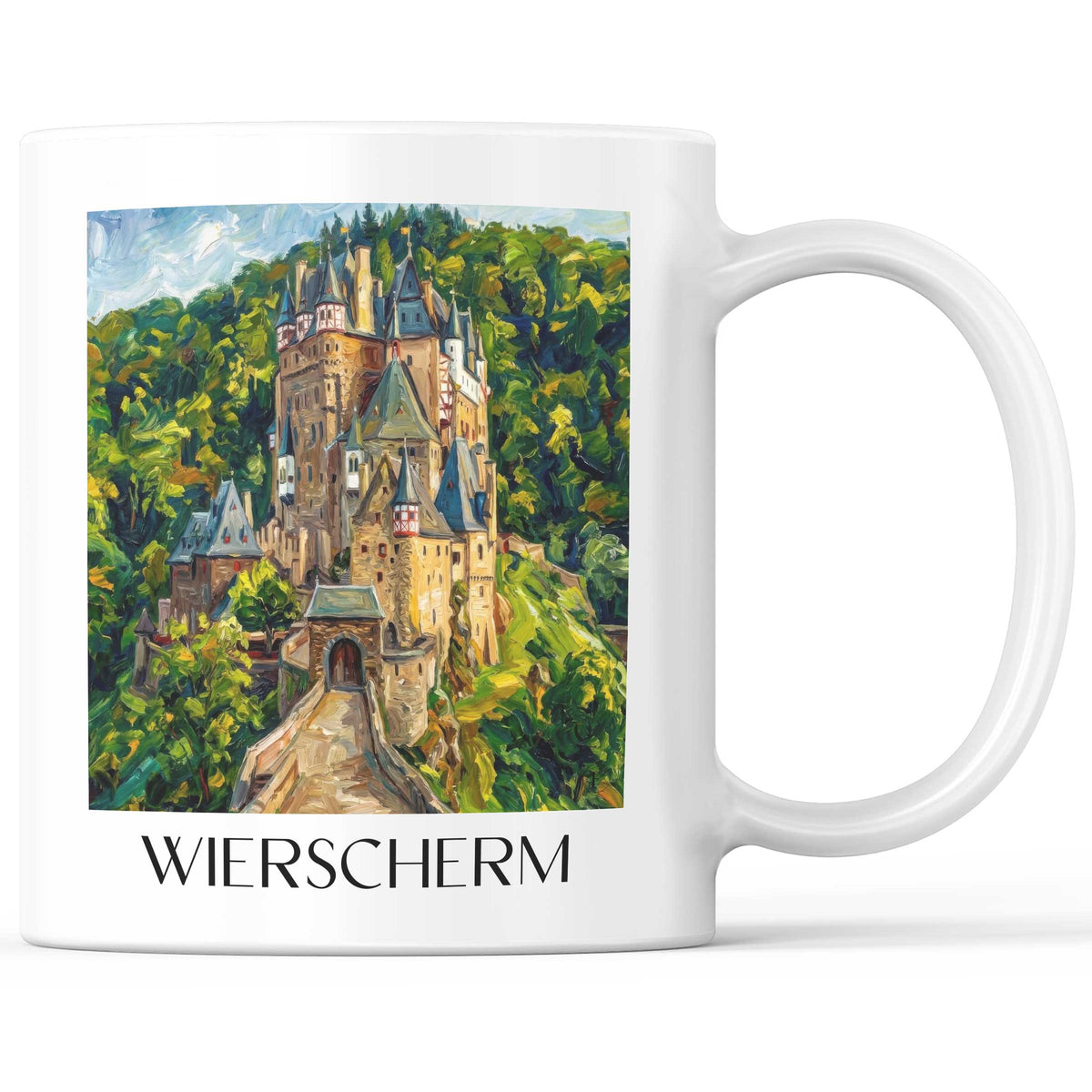 Wierscherm Kaffeebecher - Mosel - Deutschland Becher - Kaffeetasse im Ölgemälde Stil - favplace