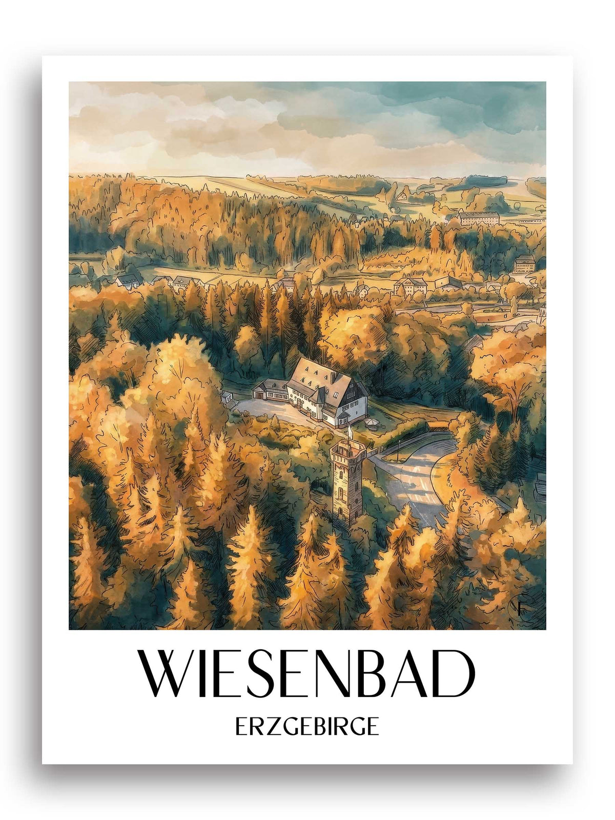 wiesenbad-erzgebirge-deutschland-poster-aquarell