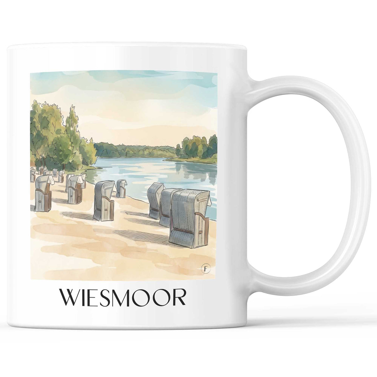 Wiesmoor Kaffeebecher - Ostfriesland - Deutschland Becher - Kaffeetasse im Aquarell Stil - favplace