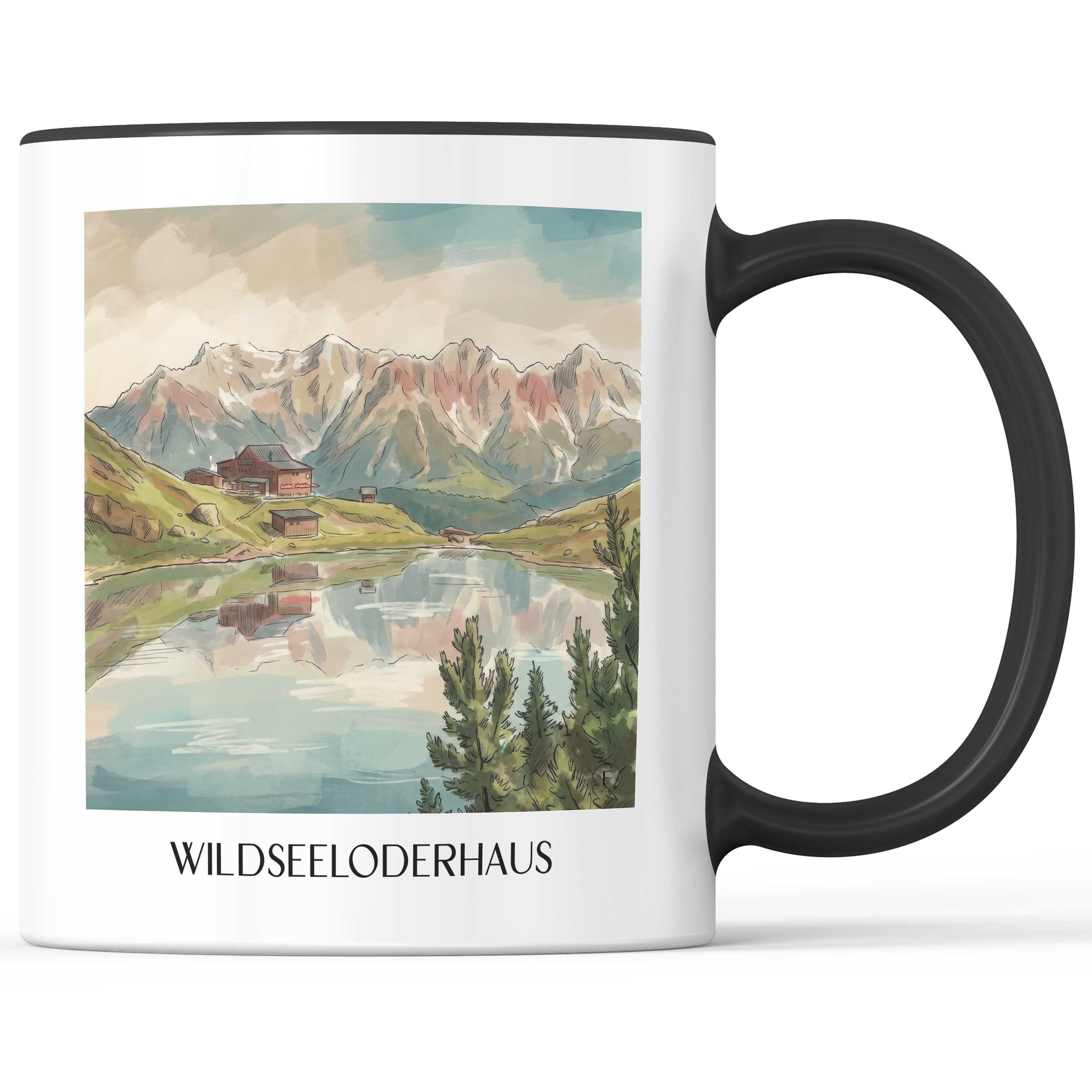 Wildseeloderhaus Kaffeebecher - Kitzbüheler Alpen - Österreich Becher - Kaffeetasse im Aquarell Stil - favplace