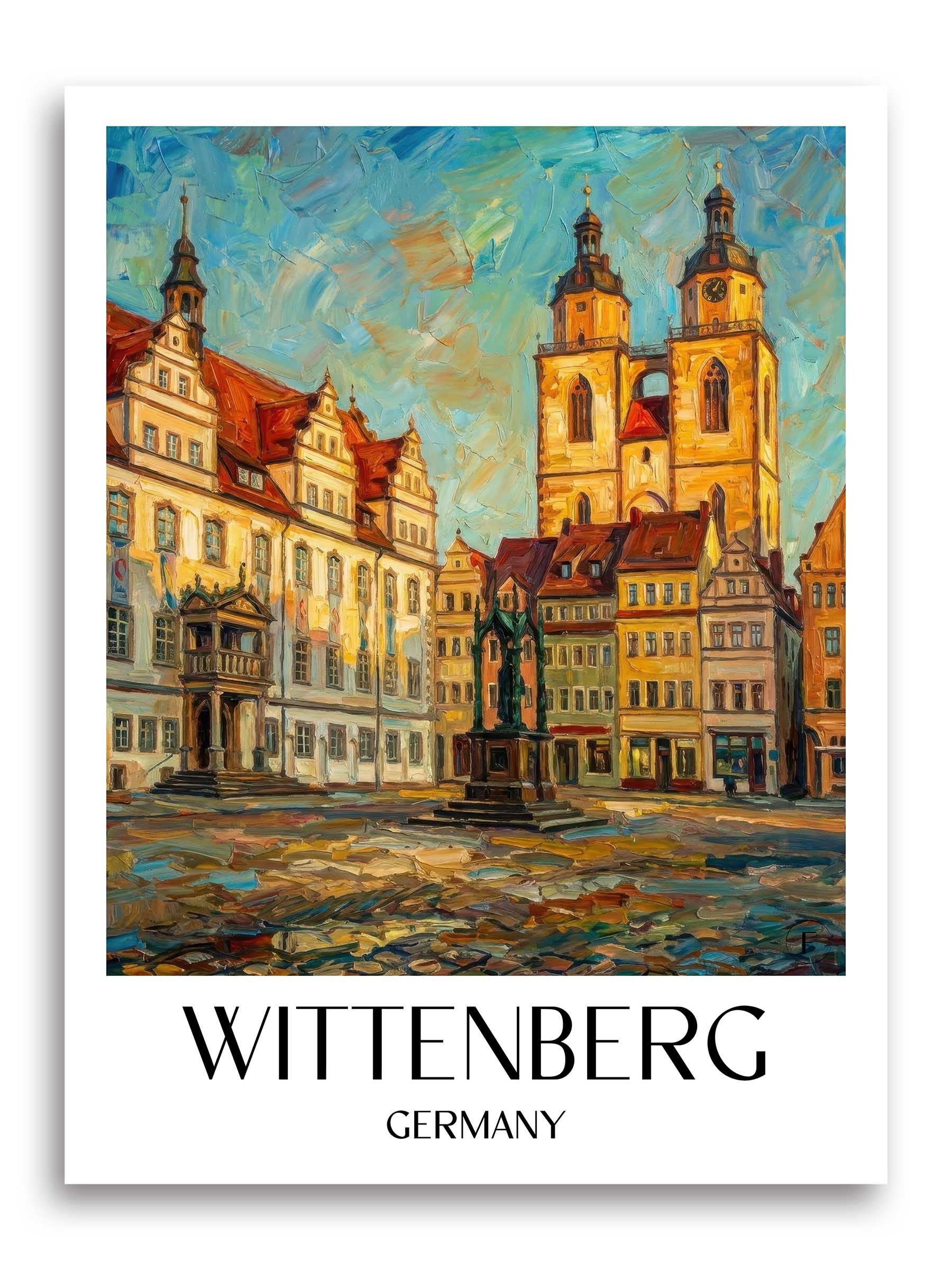 Wittenberg Poster - Elbe - Deutschland Kunstdruck - Ölgemälde von A4 bis A1 - favplace