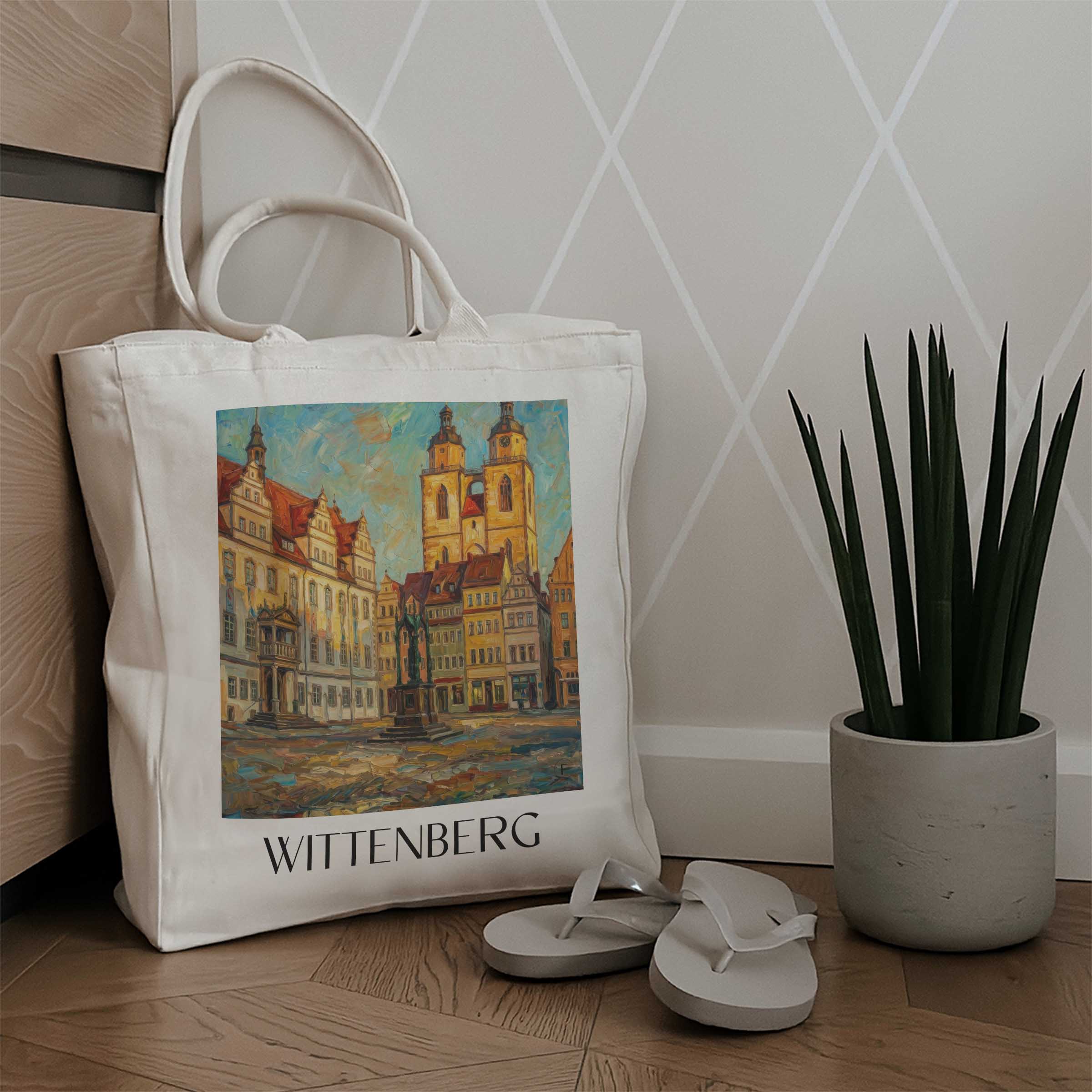 wittenberg-elbe-deutschland-einkaufstasche-oil-painting-oelgemaelde