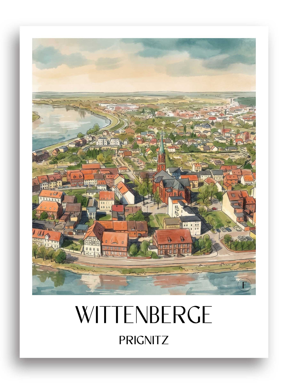wittenberge-prignitz-deutschland-poster-aquarell