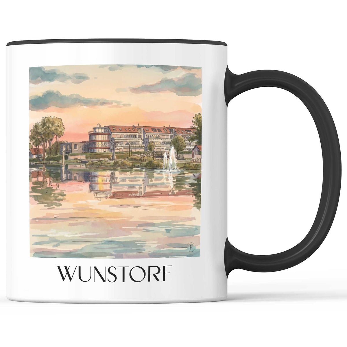 Wunstorf Kaffeebecher - Niedersachsen - Deutschland Becher - Kaffeetasse im Aquarell Stil - favplace