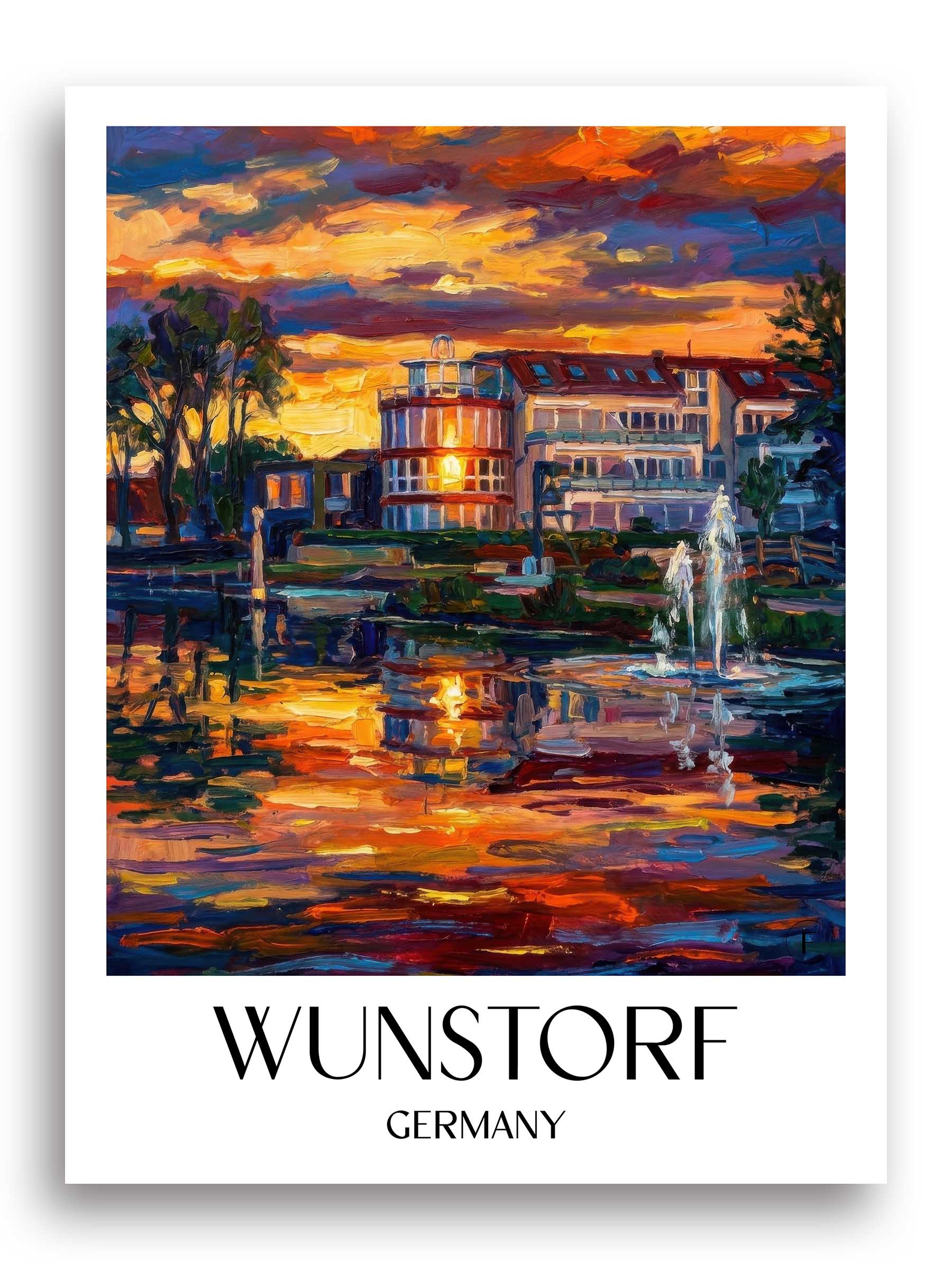 Wunstorf Poster - Niedersachsen - Deutschland Kunstdruck - Ölgemälde von A4 bis A1 - favplace