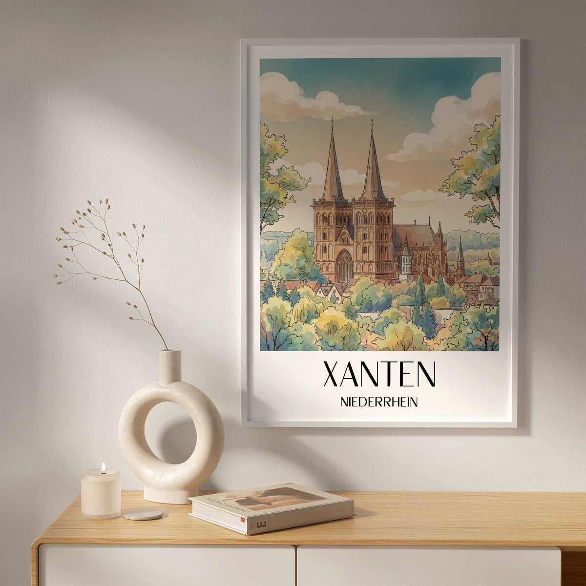 xanten-niederrhein-deutschland-poster-aquarell