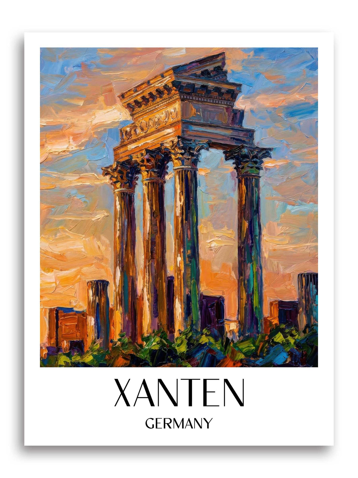 Xanten Poster - Römerpark - Deutschland Kunstdruck - Ölgemälde von A4 bis A1 - favplace