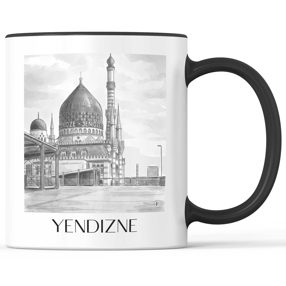 yendizne-dresden-deutschland-kaffeebecher-aquarell-schwarz-weiss