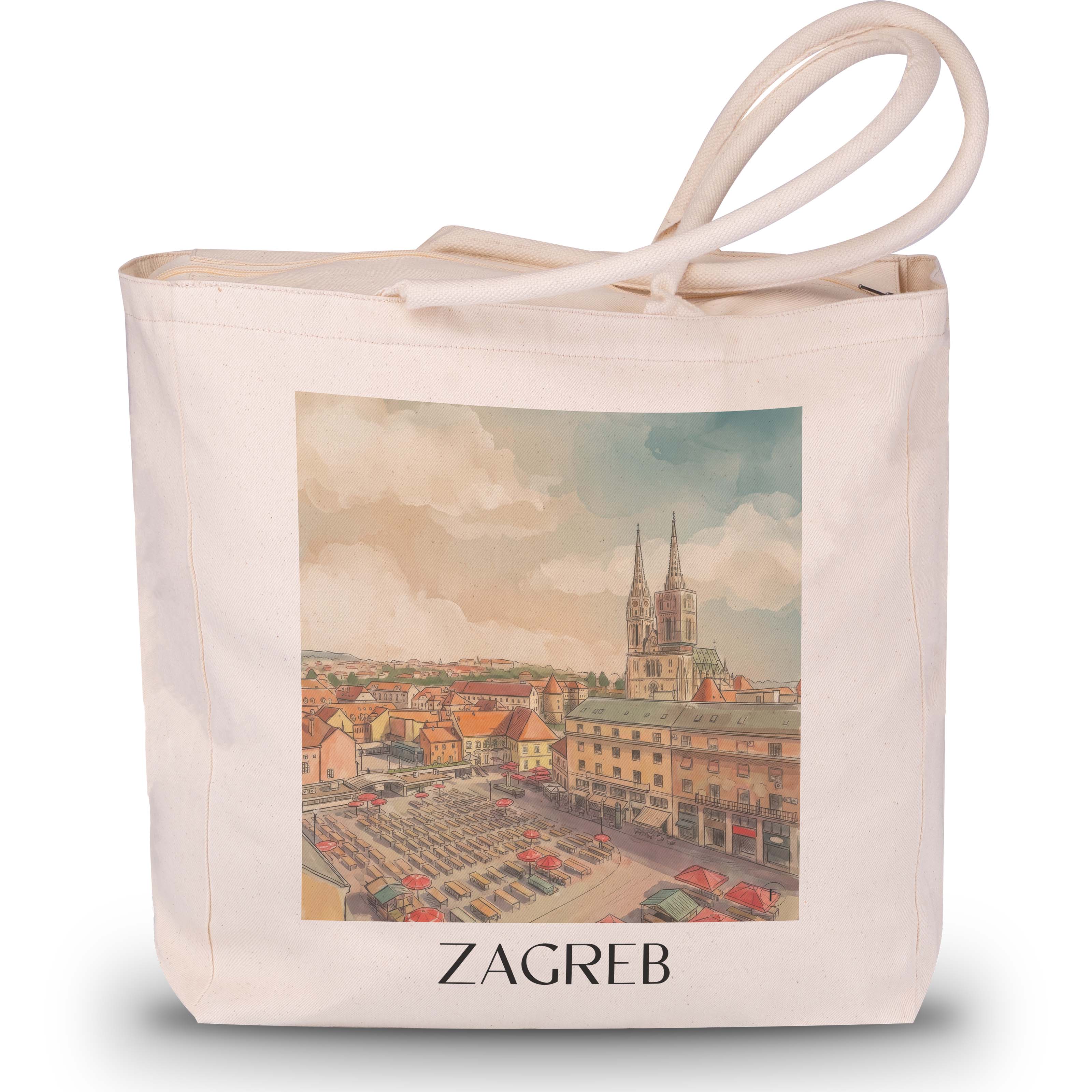 zagreb-kroatien-einkaufstasche-aquarell