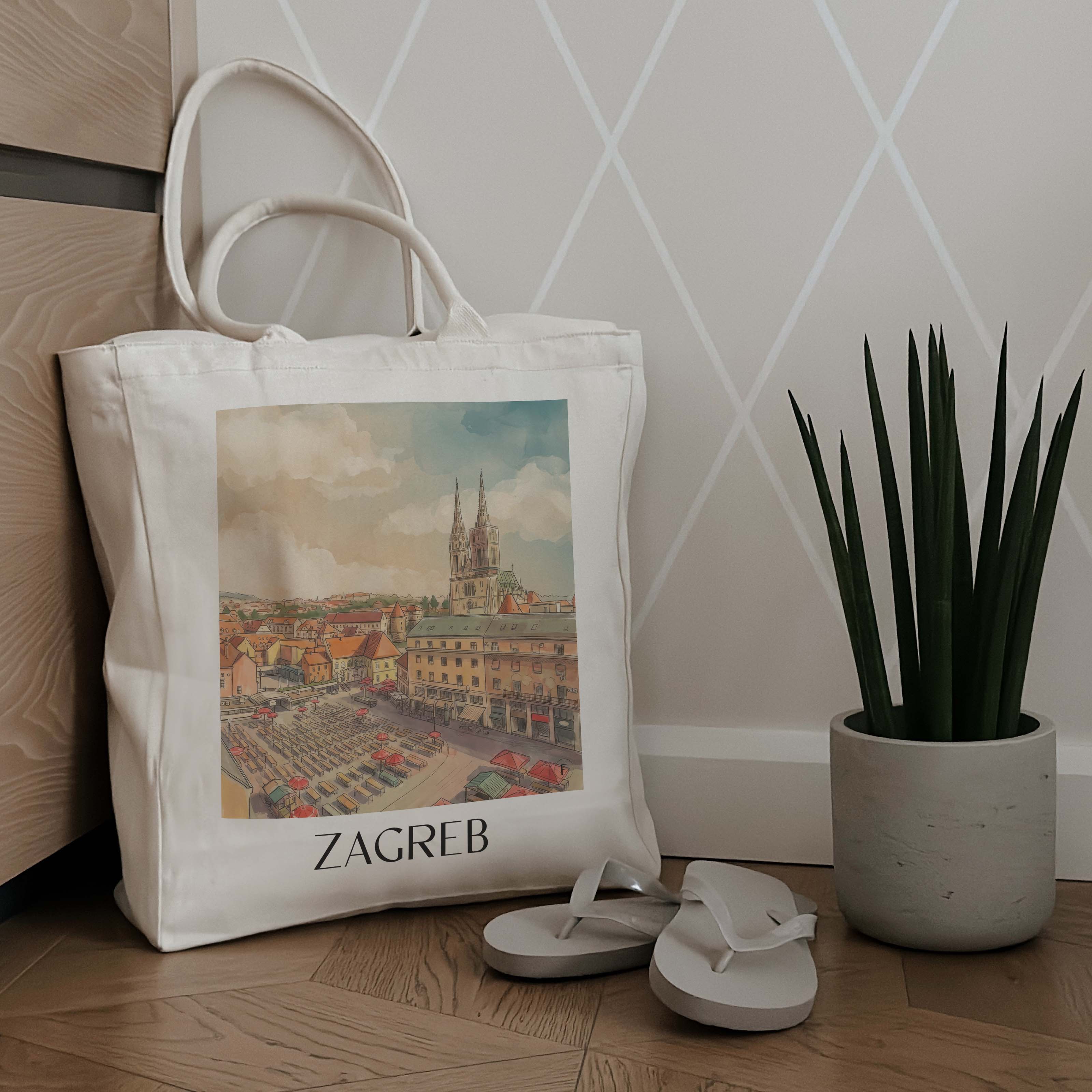 zagreb-kroatien-einkaufstasche-aquarell
