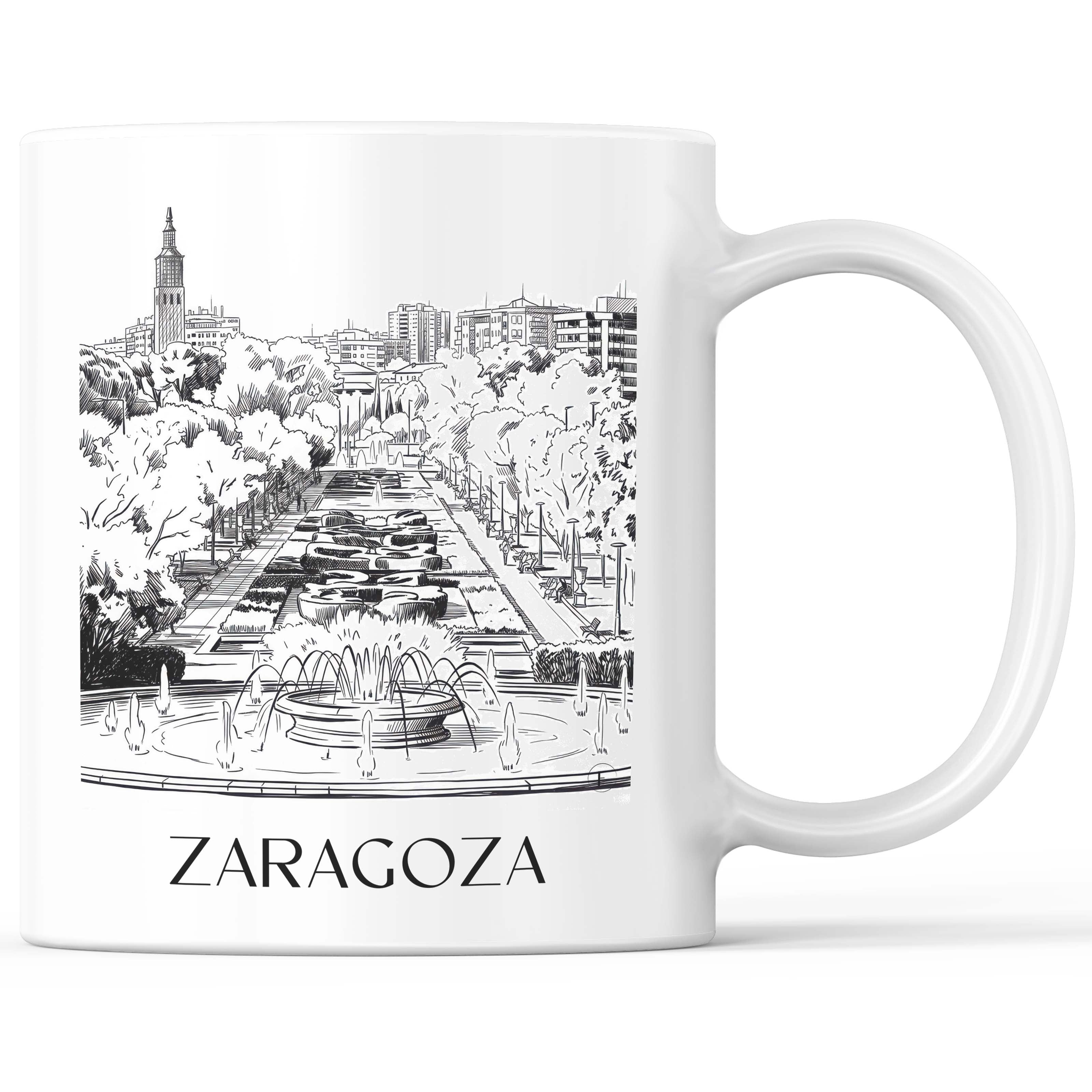 Zaragoza Kaffeebecher - Spanien - Spanien und Spanien Becher - Kaffeetasse im Skizze Stil - favplace