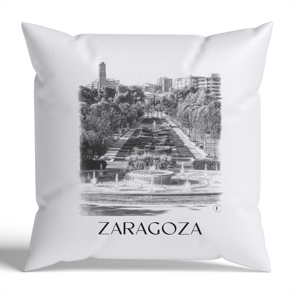 zaragoza-spanien-spanien-kissenbezug-bleistift-zeichnung-drawing