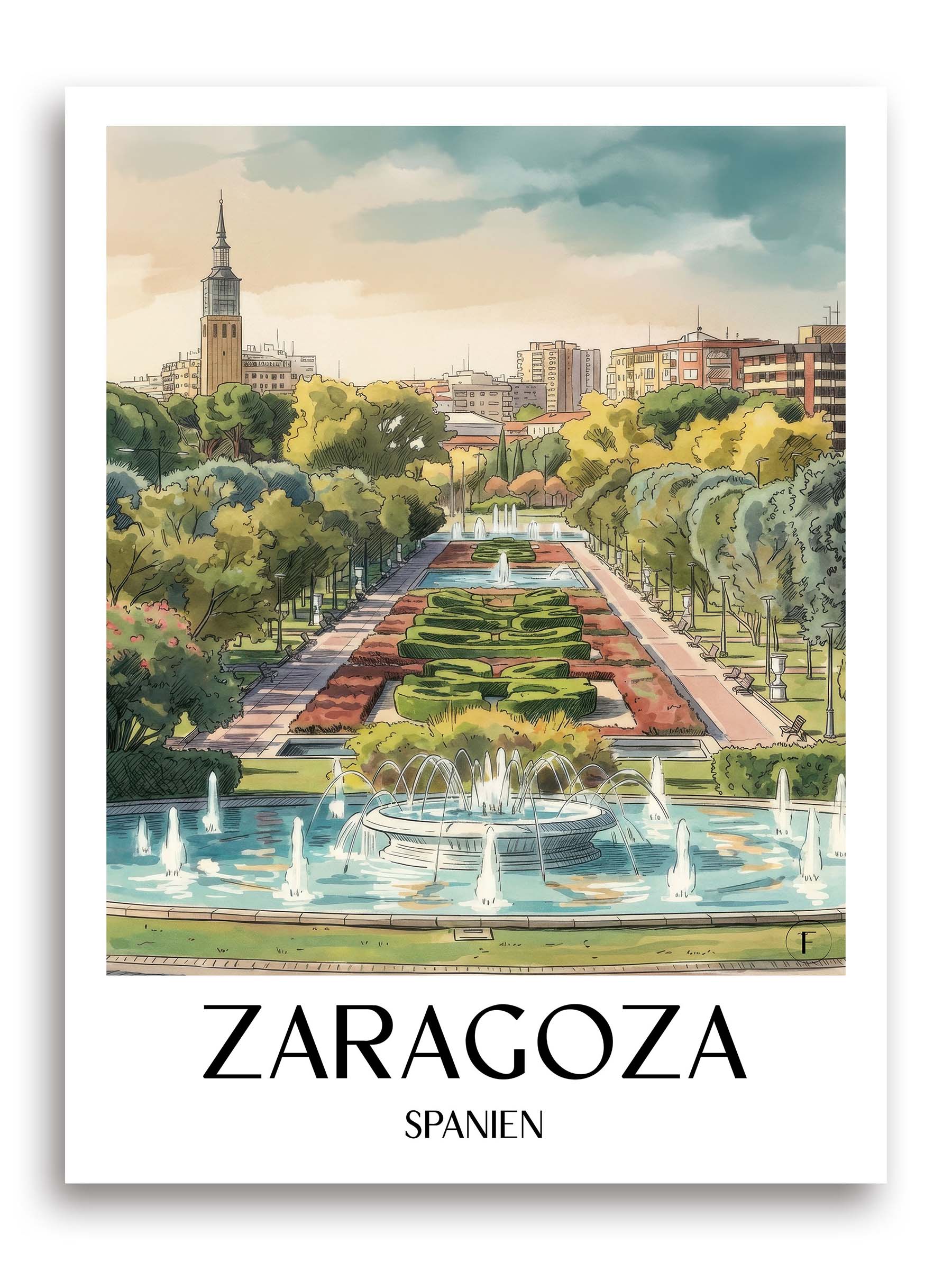 zaragoza-spanien-spanien-poster-aquarell