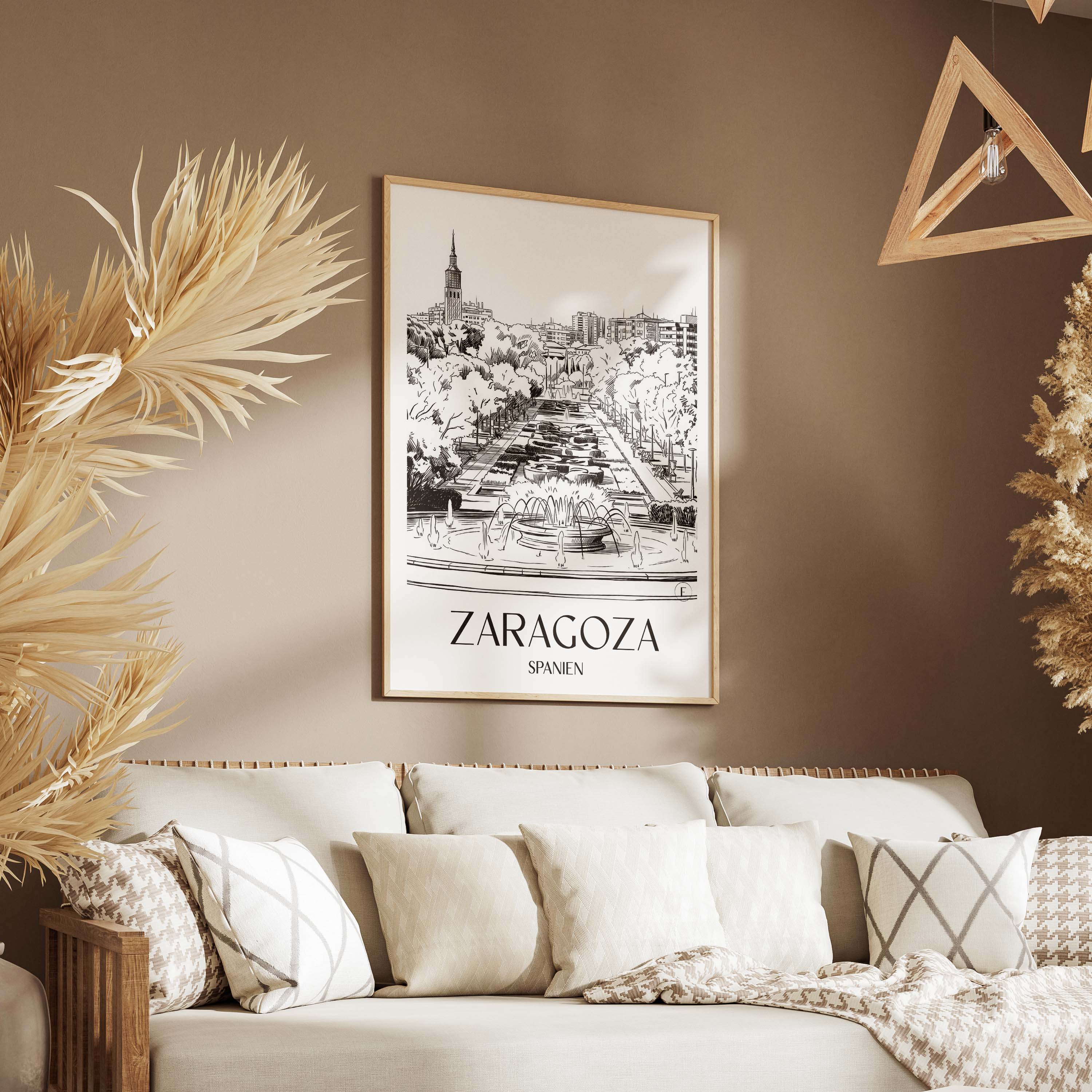zaragoza-spanien-spanien-poster-skizze