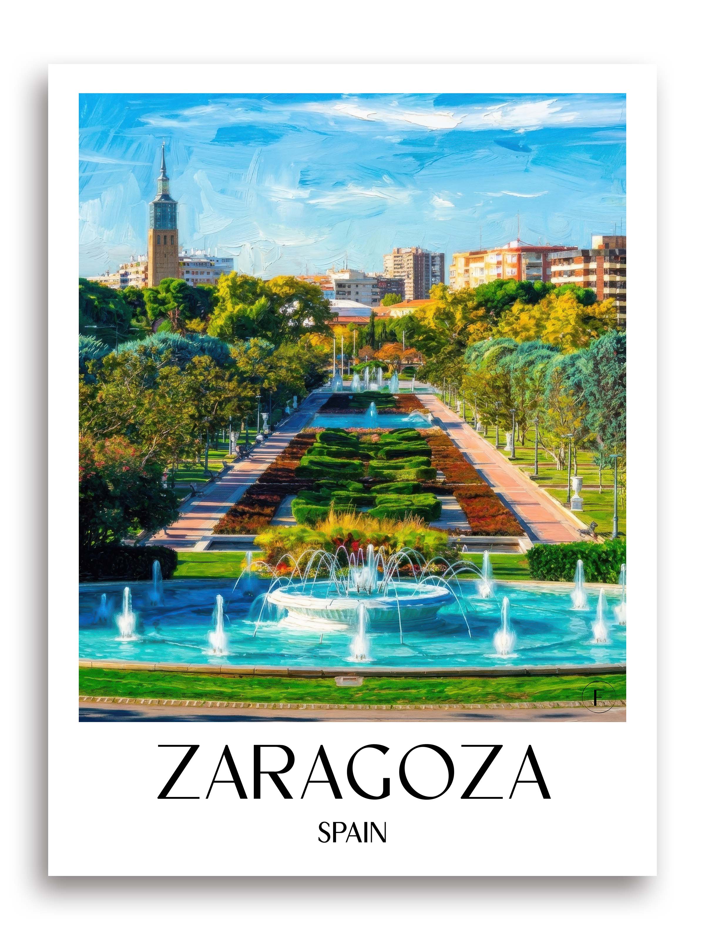 Zaragoza Poster - Spanien - Spanien Kunstdruck - Ölgemälde von A4 bis A1 - favplace
