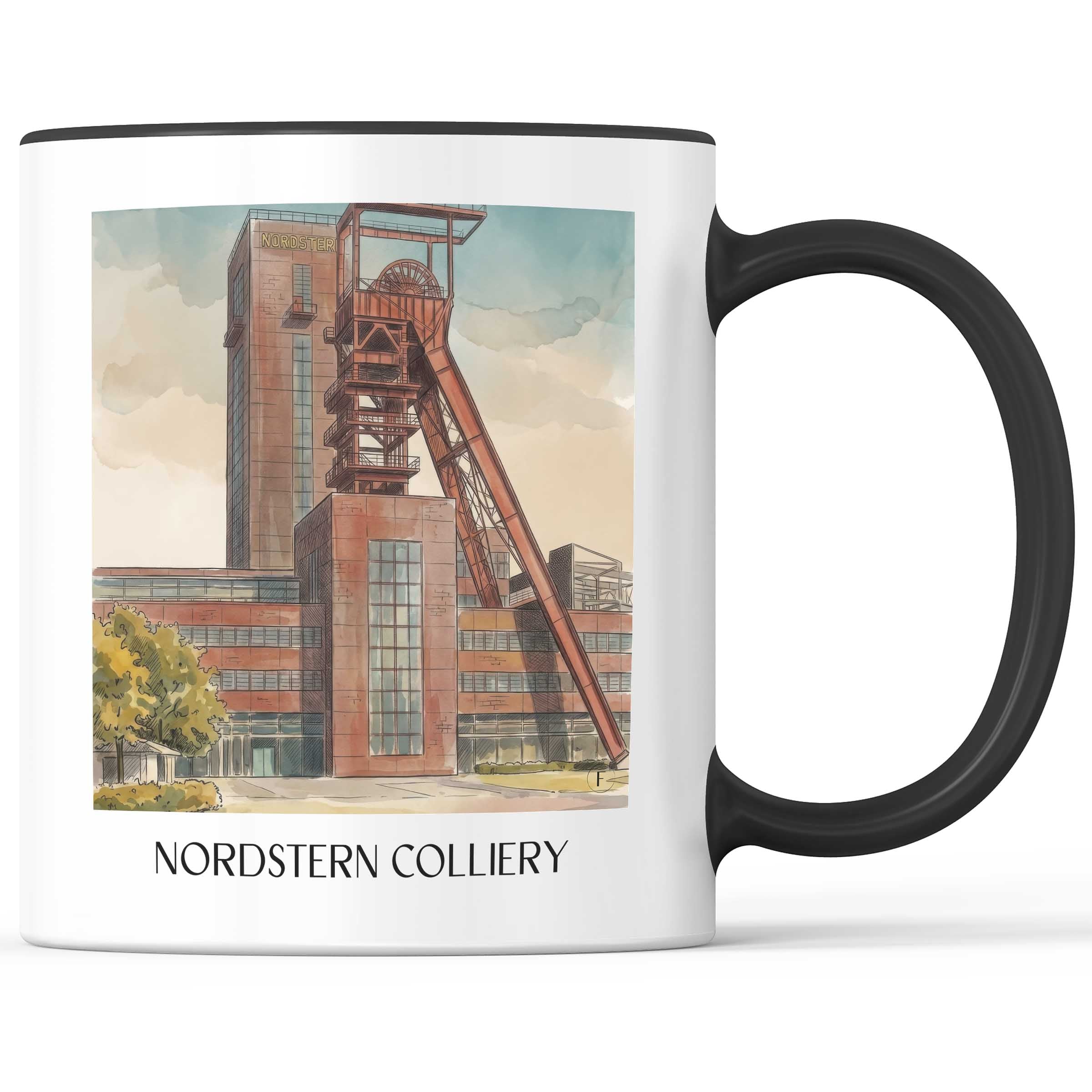 Zeche Nordstern Kaffeebecher - Gelsenkirchen - Deutschland Becher - Kaffeetasse im Aquarell Stil - favplace