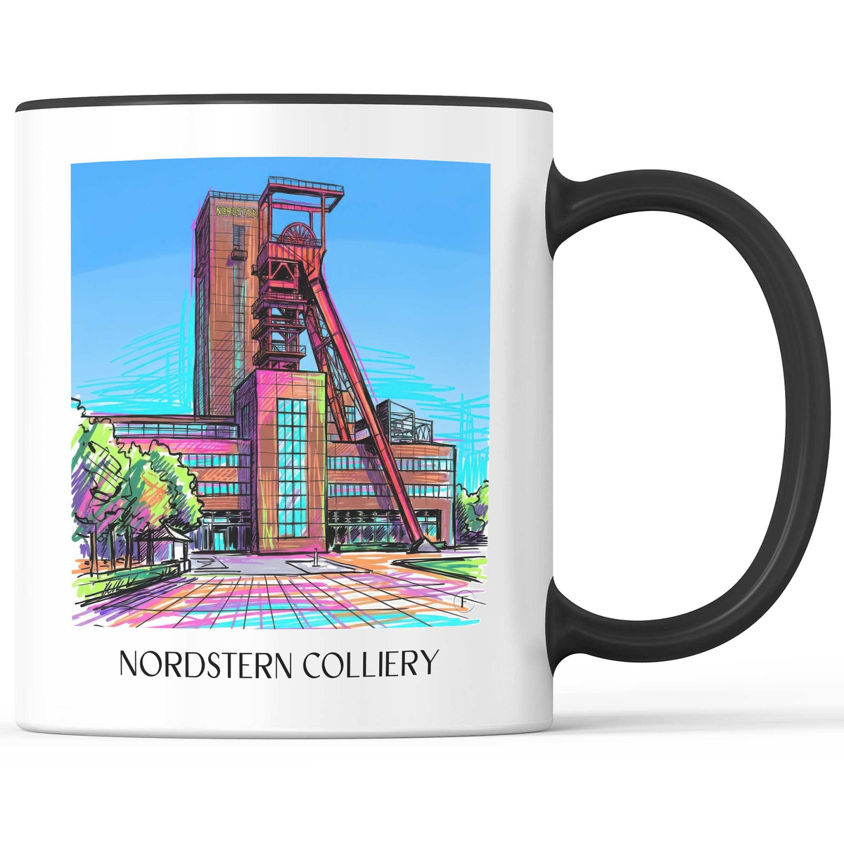 Zeche Nordstern Kaffeebecher - Gelsenkirchen - Deutschland Becher - Kaffeetasse im Tag Graffiti Stil - favplace