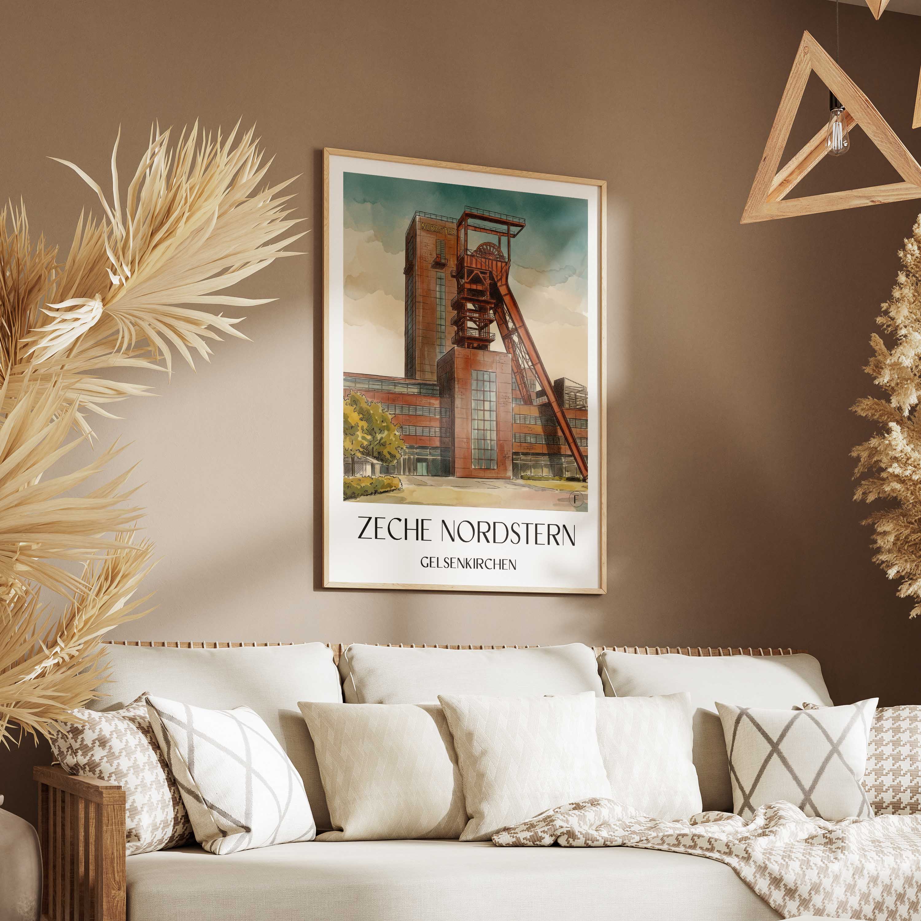 zeche-nordstern-gelsenkirchen-deutschland-poster-aquarell